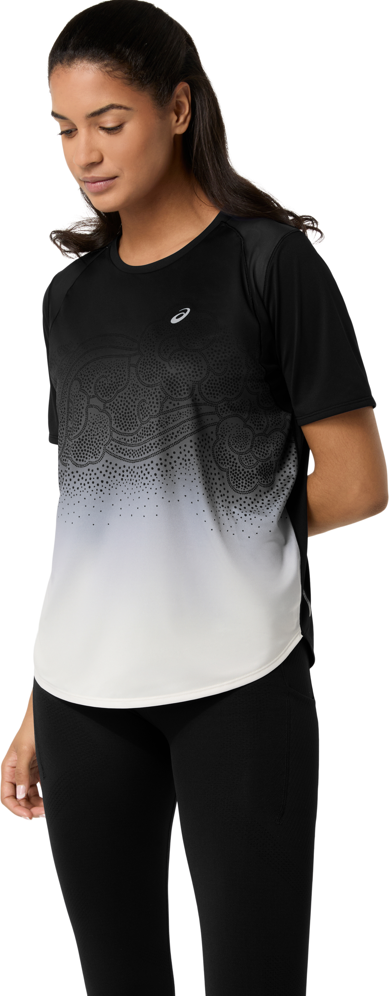 Asics T-shirt de course »ROAD FADE SS TOP« avec imprimé graphique sur le devant, matériau respirant