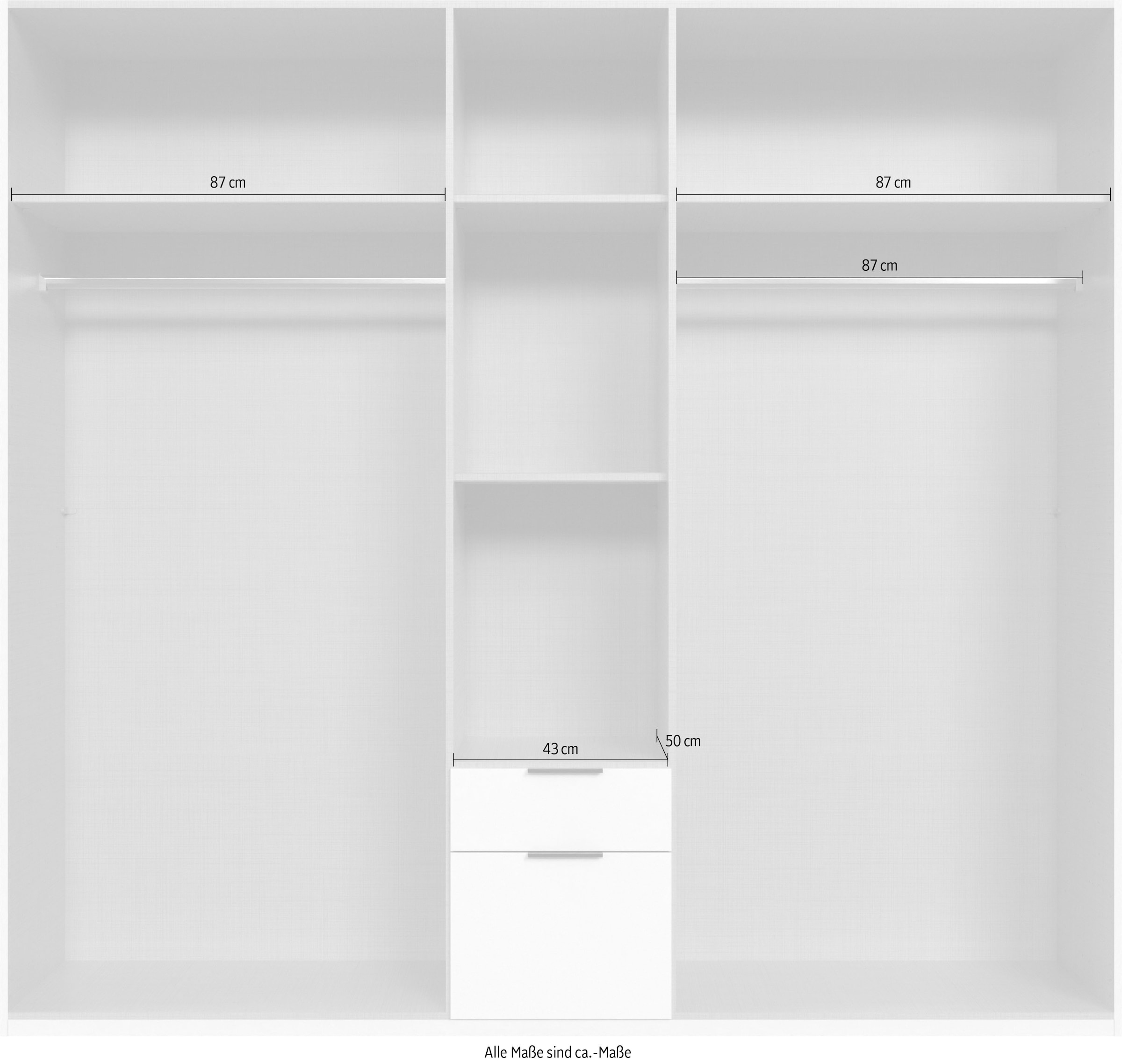 Wimex Drehtürenschrank »Mugano« mit langen oder kurzen Griffen aus Metall,  in vielen Breiten, 208 oder 236 cm hoch, Made in Germany