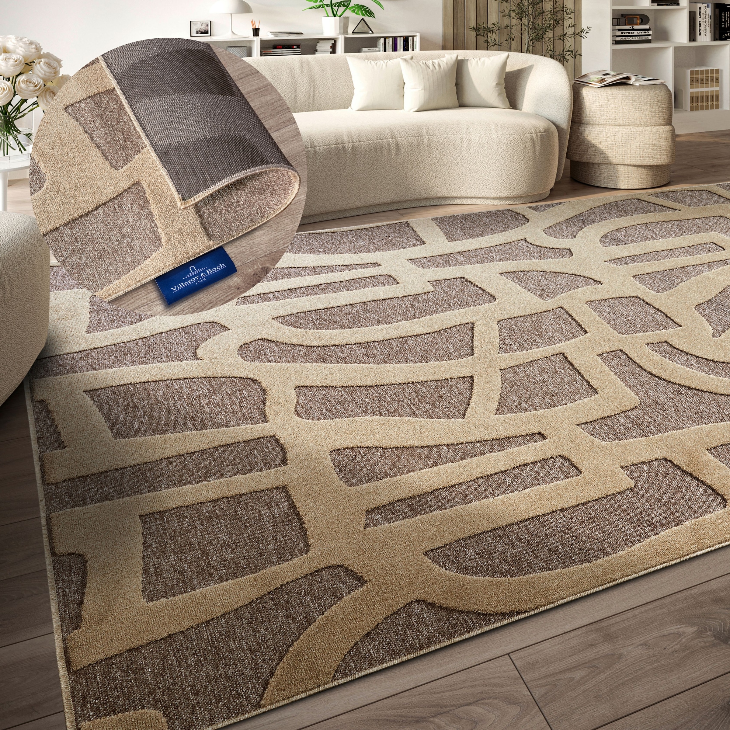 Villeroy & Boch Tapis »Therese« Rectangulaire 5,5 mm Höhe Wohnzimmer, Schlafzimmer, Modern, Hoch-Tief Effekt, Flur