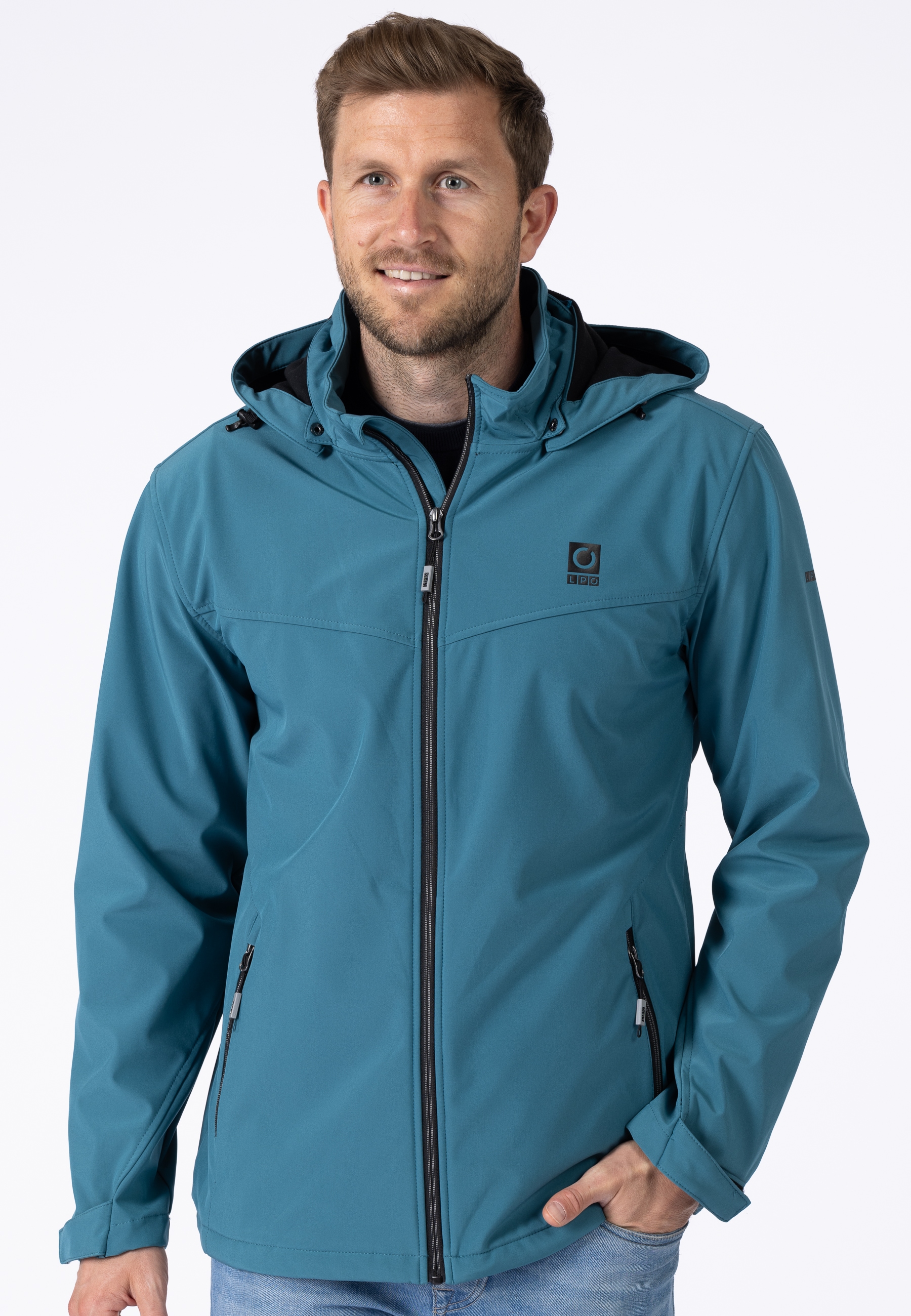 LPO Veste softshell »Softshelljacke Melvin« avec capuche capuche amovible et réglable