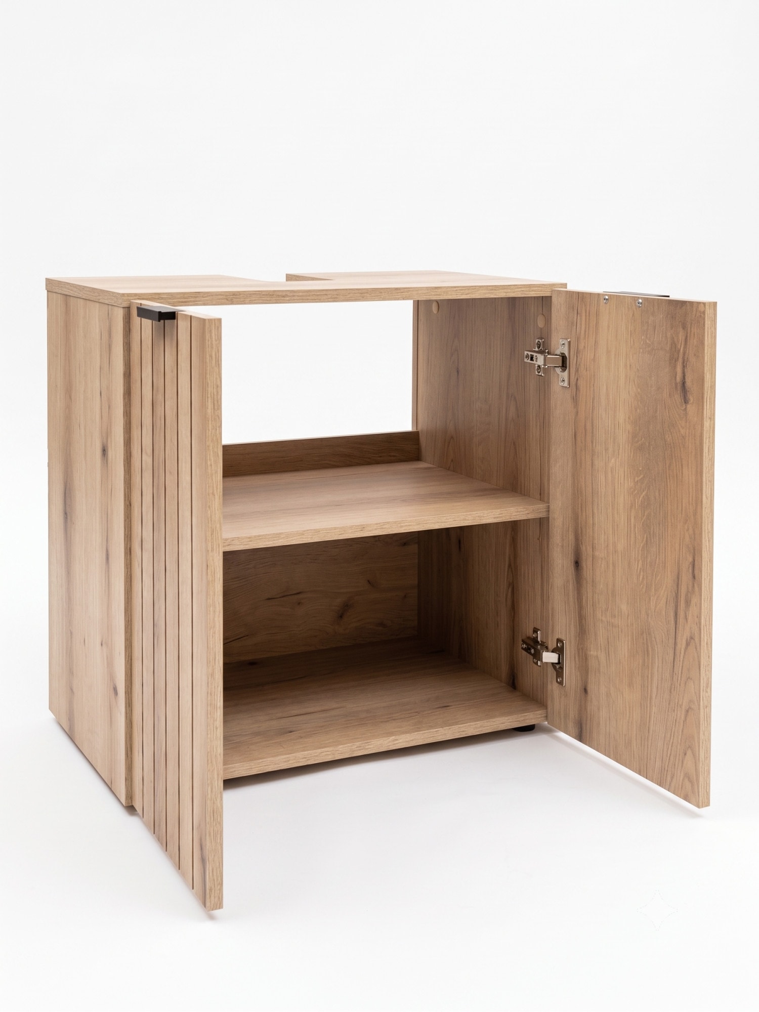 GOODproduct Waschbeckenunterschrank »Baltrum« Breite 60 cm dekorative Lamellenoptik