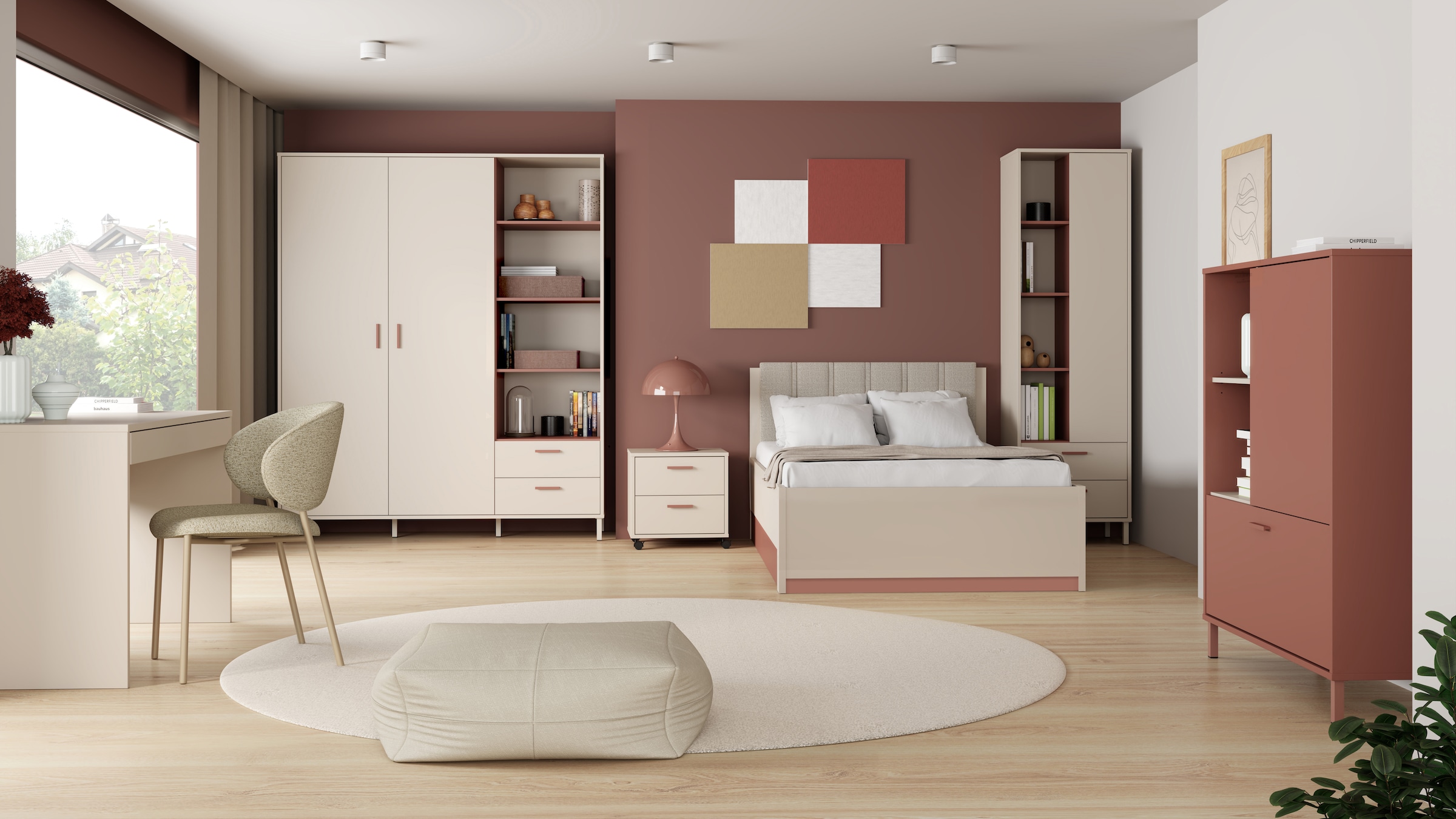 FORTE Commode haute »Milles Jugendzimmer« décor tendance, sortie totale, L/H/P 105,9/124,8/41,5