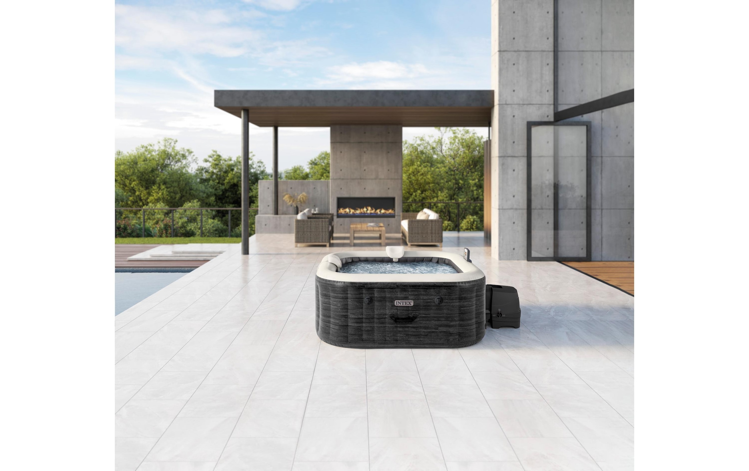 Intex Jacuzzi »PureSpa Greystone Deluxe Ø 175«