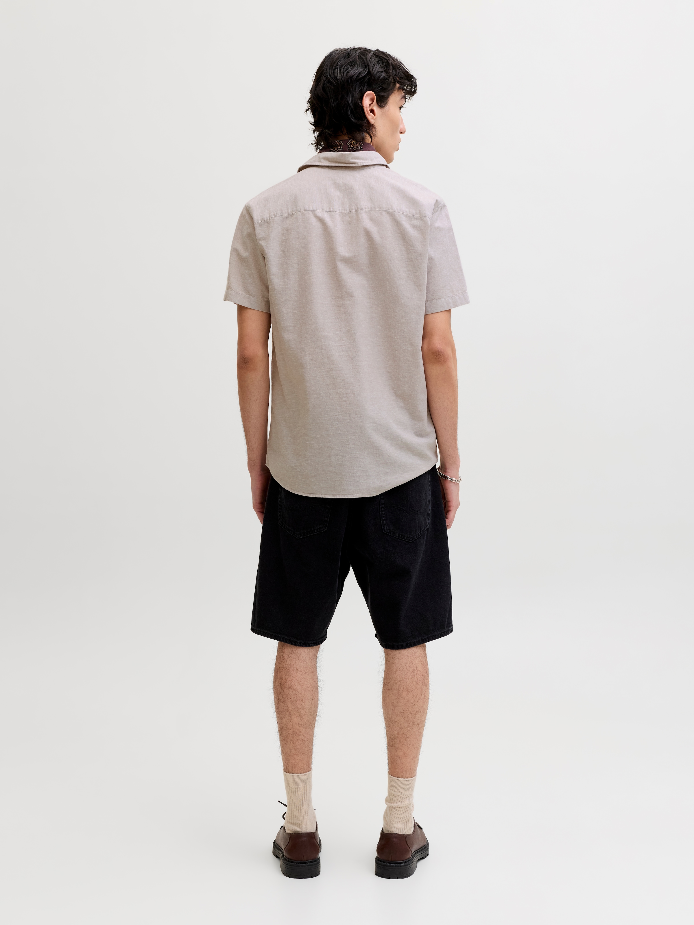 Jack & Jones Chemise à manches courtes »JJEBREEZE LINEN BLEND SHIRT S/S SN« mit Leinen
