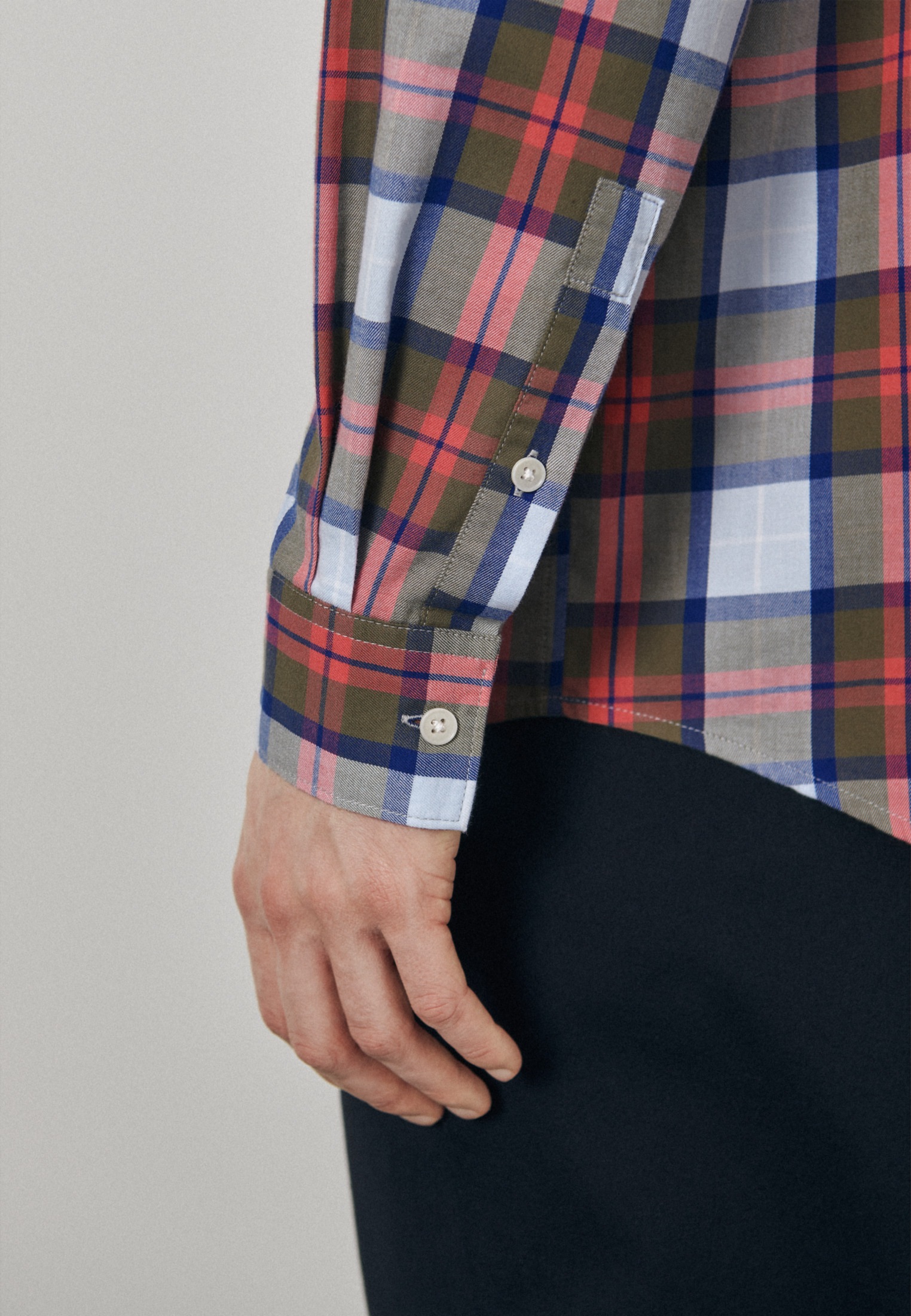 studio seidensticker Businesshemd »Studio« Regular Langarm Button-Down-Kragen Karo