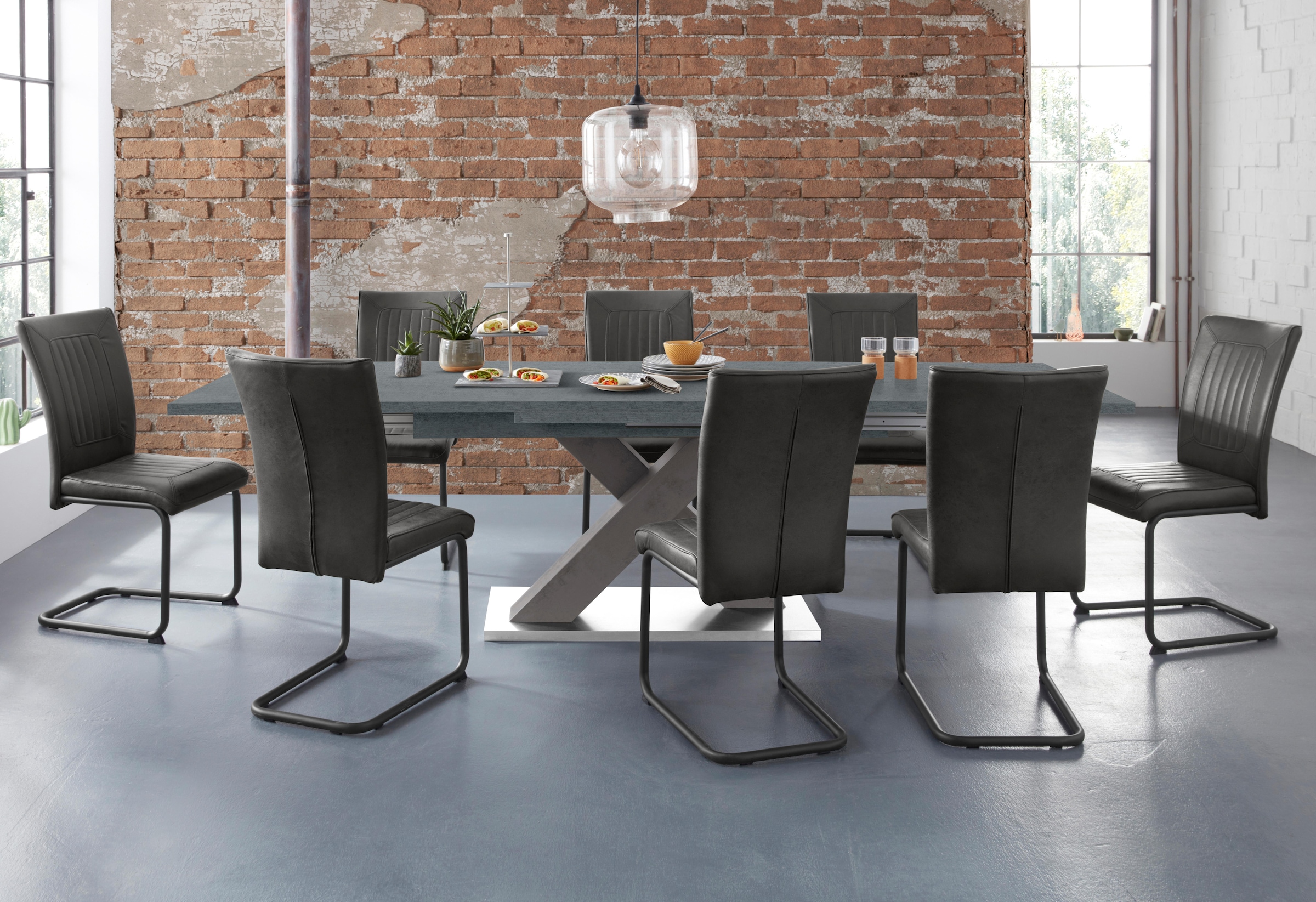 Mäusbacher Esstisch »Komfort Tisch TOPSELLER!« OTTOs Choice,  Mäusbacher Esstisch mit X Gestell und Bodenplatte. Breite 160-260