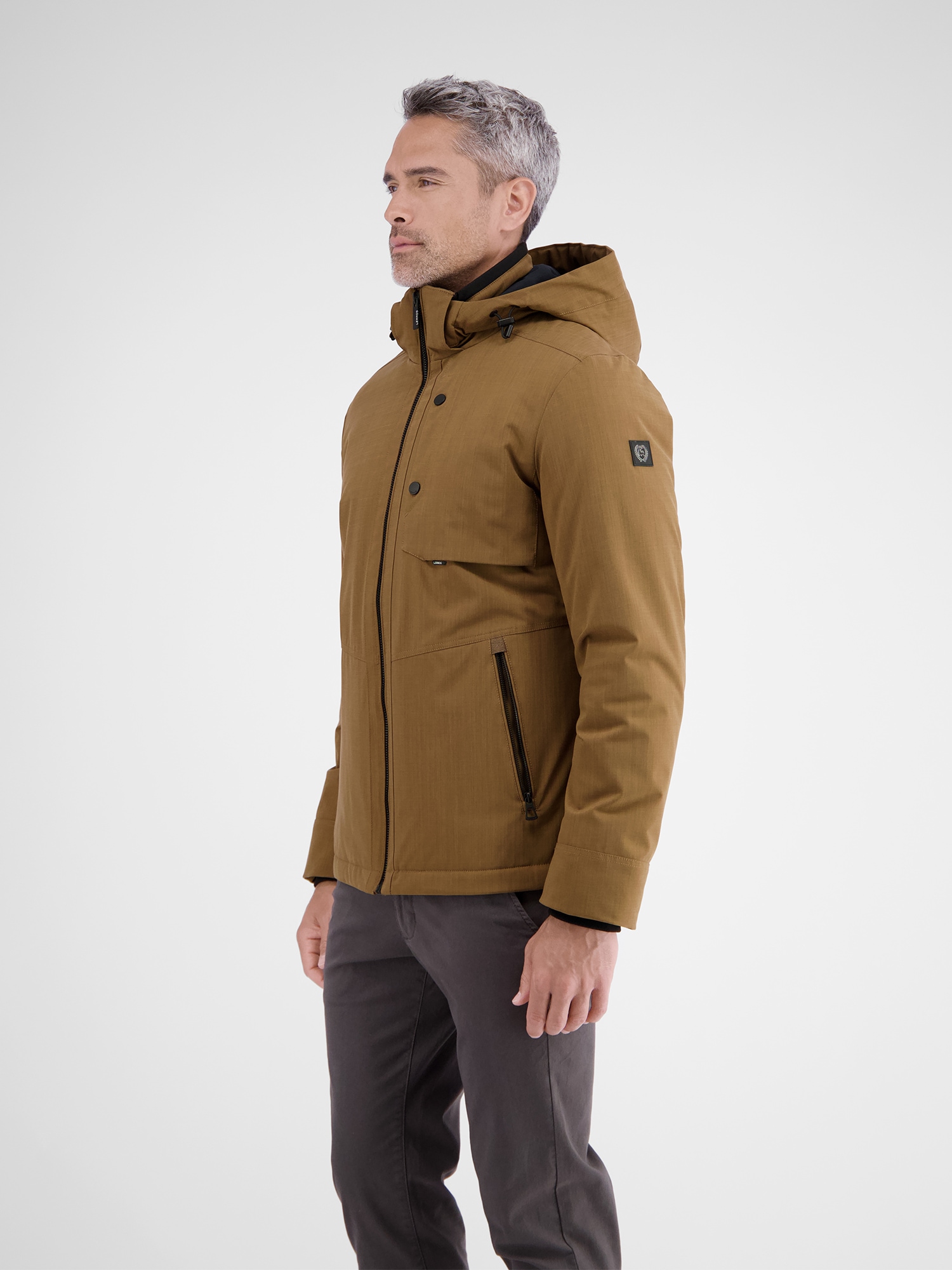 LERROS Outdoorjacke »LERROS Herren Blouson in Stukturoptik« mit Kapuze Wasser- und windabweisend