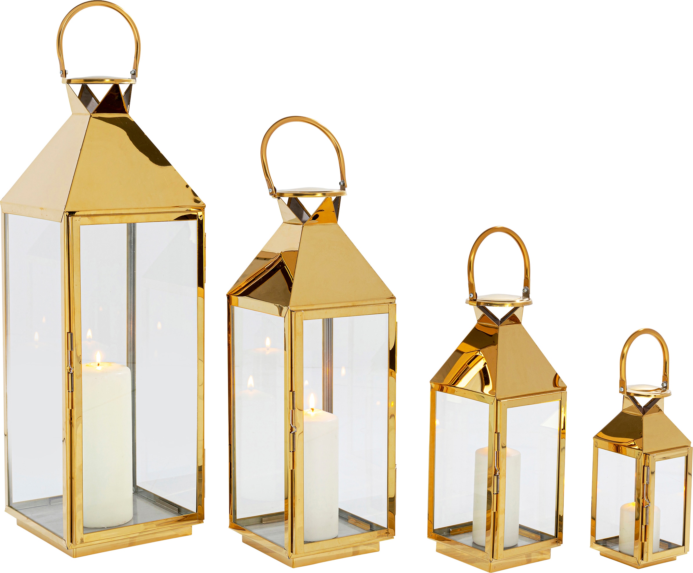 Kare Design Lanterne à bougie »Laterne Giardino« gold- oder silberfarben