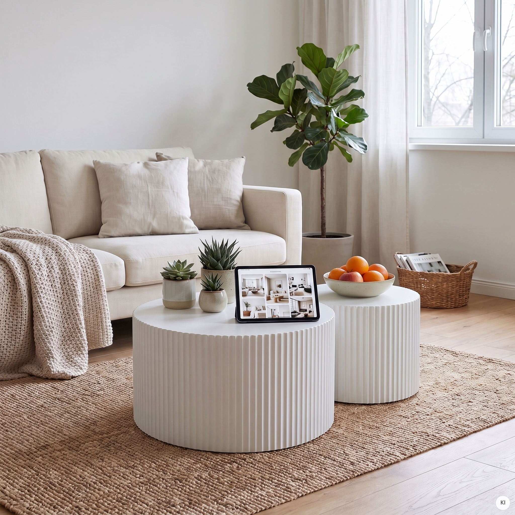 SalesFever Couchtisch »New Orleans stilvoller Couchtisch« Set, 2 Stk. tlg. mit umlaufender Rillenstruktur