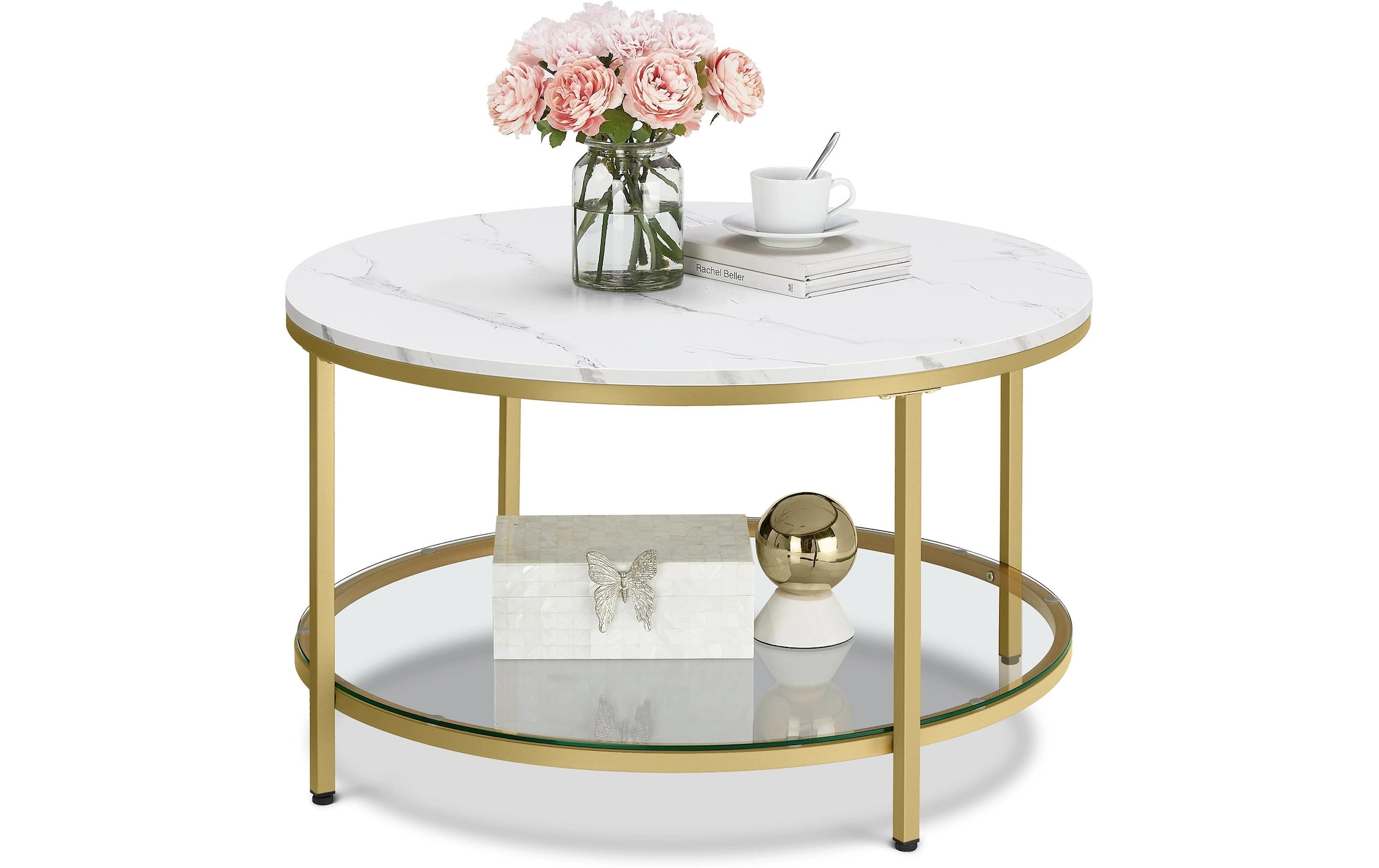 VASAGLE Table d'appoint »mit Glas 80 x 46 cm«