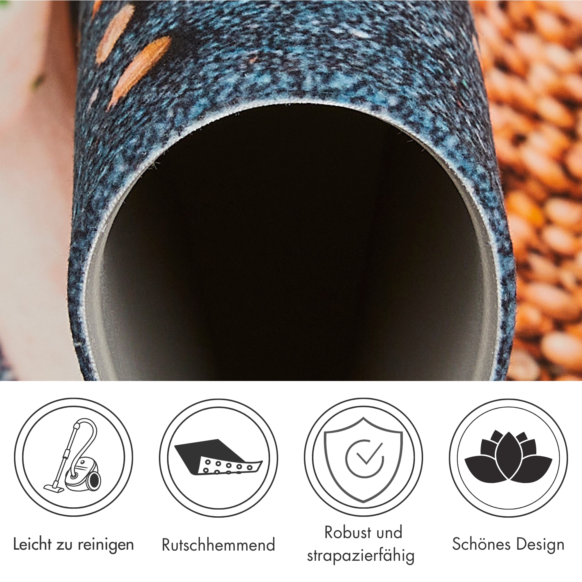 Andiamo Läufer »Kitchen« rechteckig 3 mm Höhe Vinyl-Küchenläufer, moderne Küchenmotive, Pasta, Gewürze, Kaffee