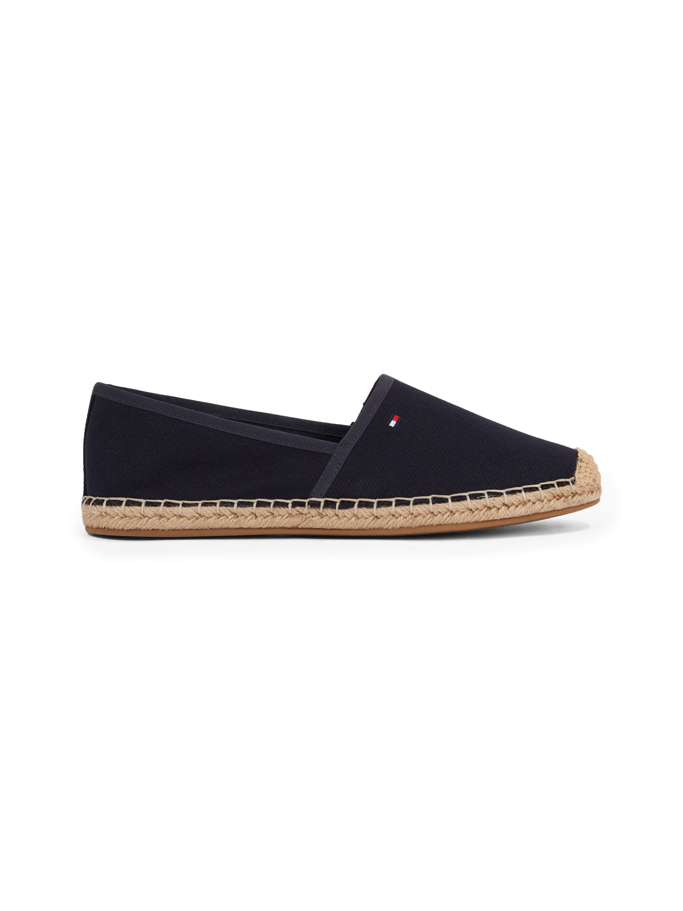 Tommy Hilfiger Espadrille »FLAG CANVAS ESPADRILLE«  ,Slipper,Flats,Bequemschuh mit Jutebezug und Ziernähten, schmale Form