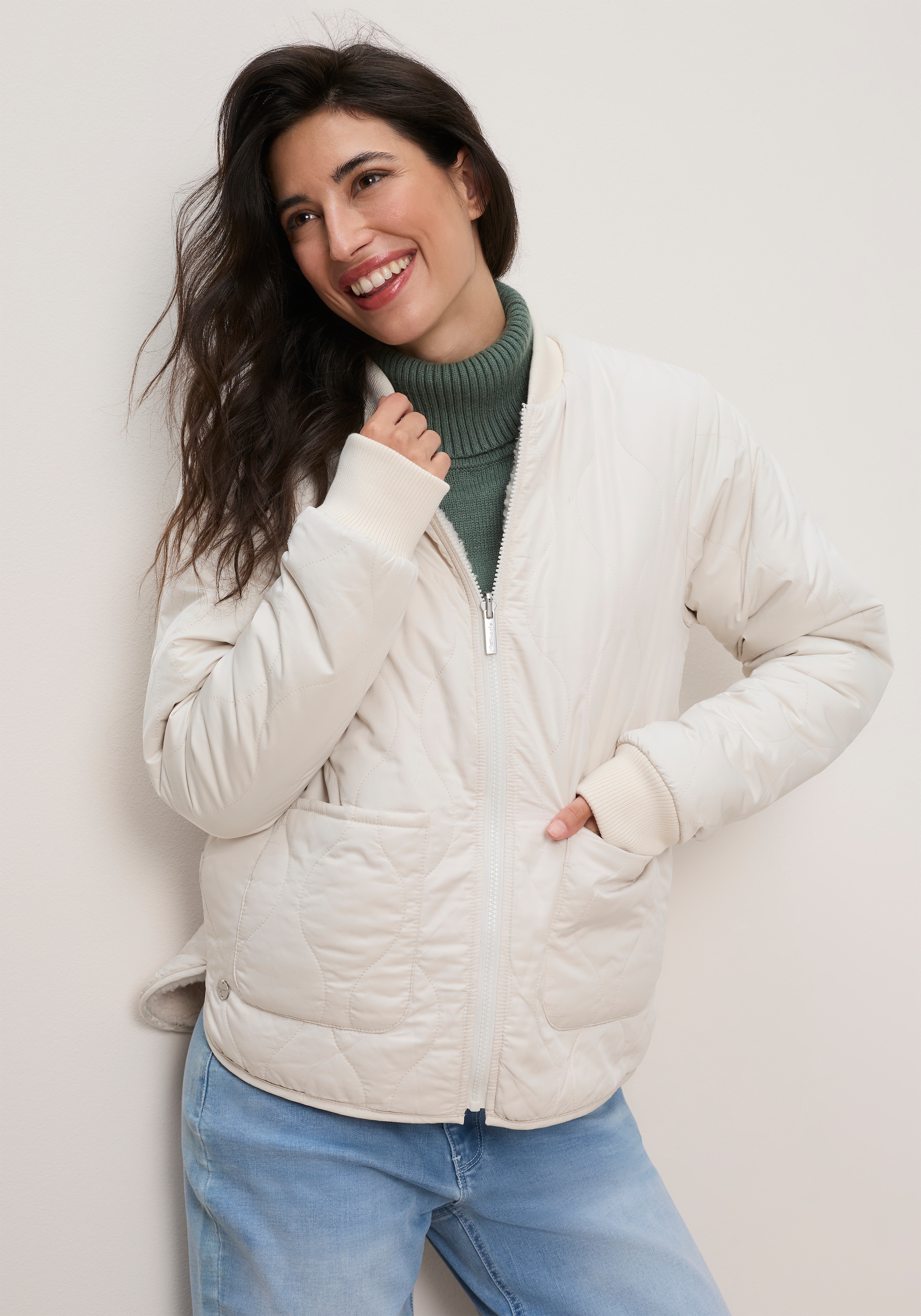 Tamaris Veste réversible Veste 2 en 1 avec teddy fleece et veste matelassée, veste de mi-saison