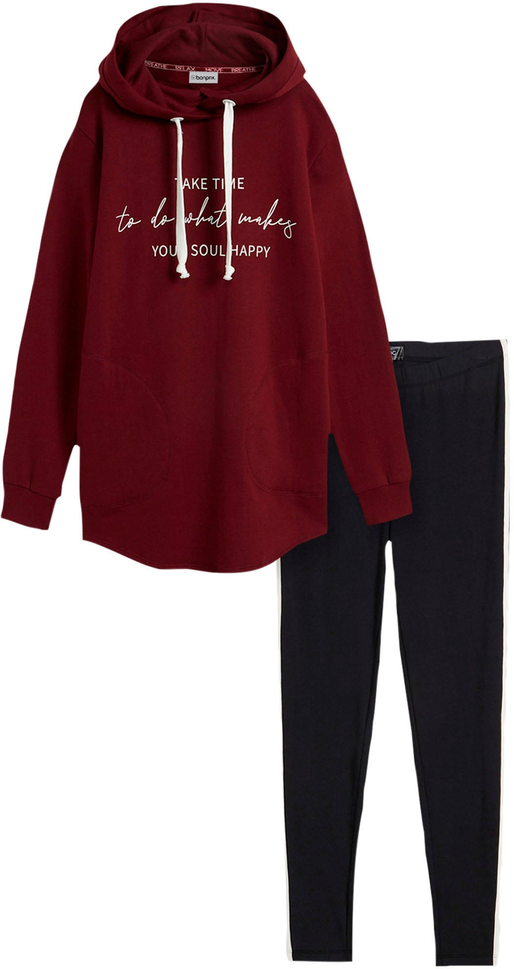 bonprix Jogging »Jogginganzug mit Long-Sweatshirt und Leggings (2-teilig)« ensemble deux pièces, sweat-shirt extra long, leggings 7/8