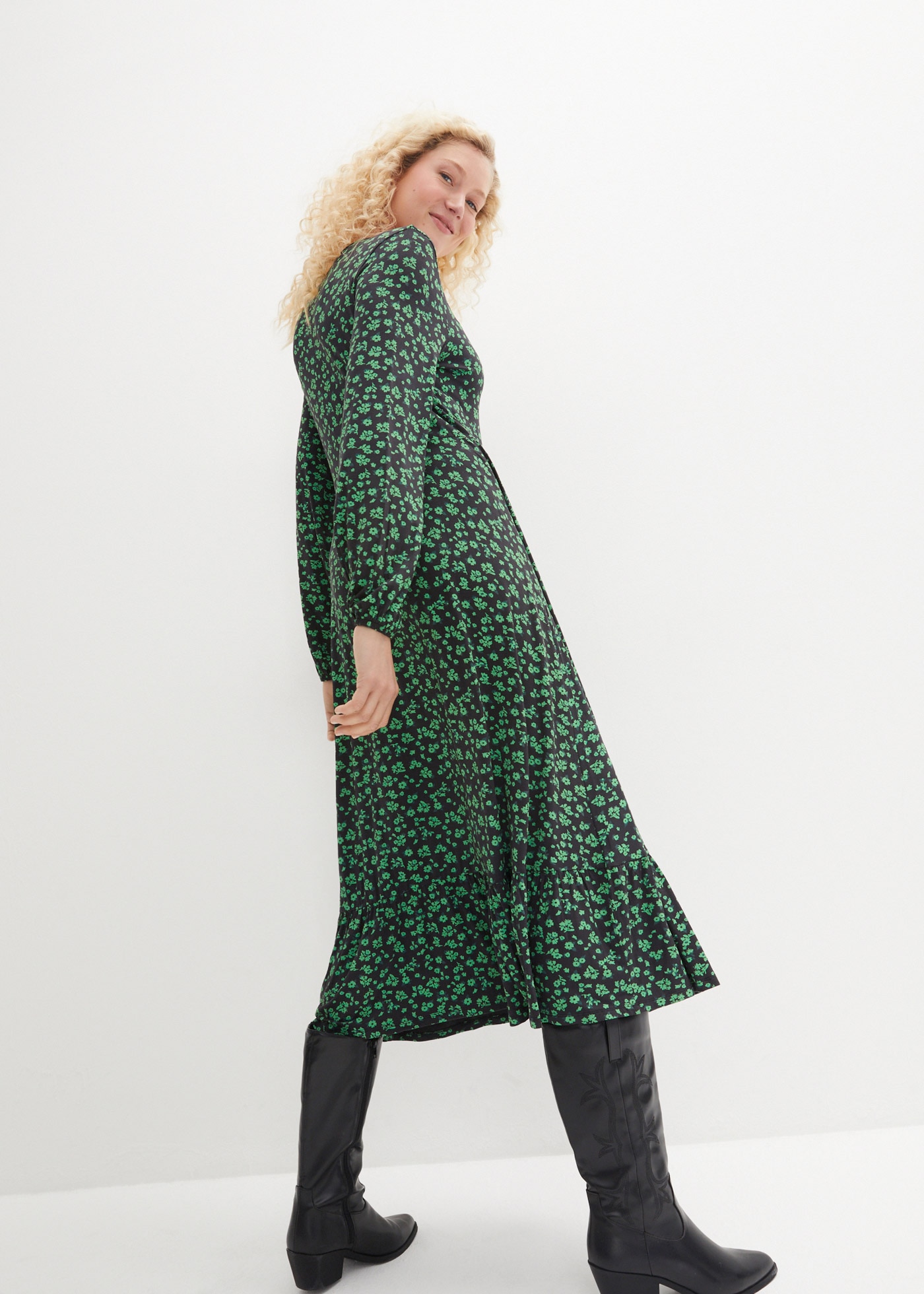 bonprix Jerseykleid »Jerseykleid aus fliessendem Viskose-Mix« Jerseykleid aus fliessendem Viskose-Mix