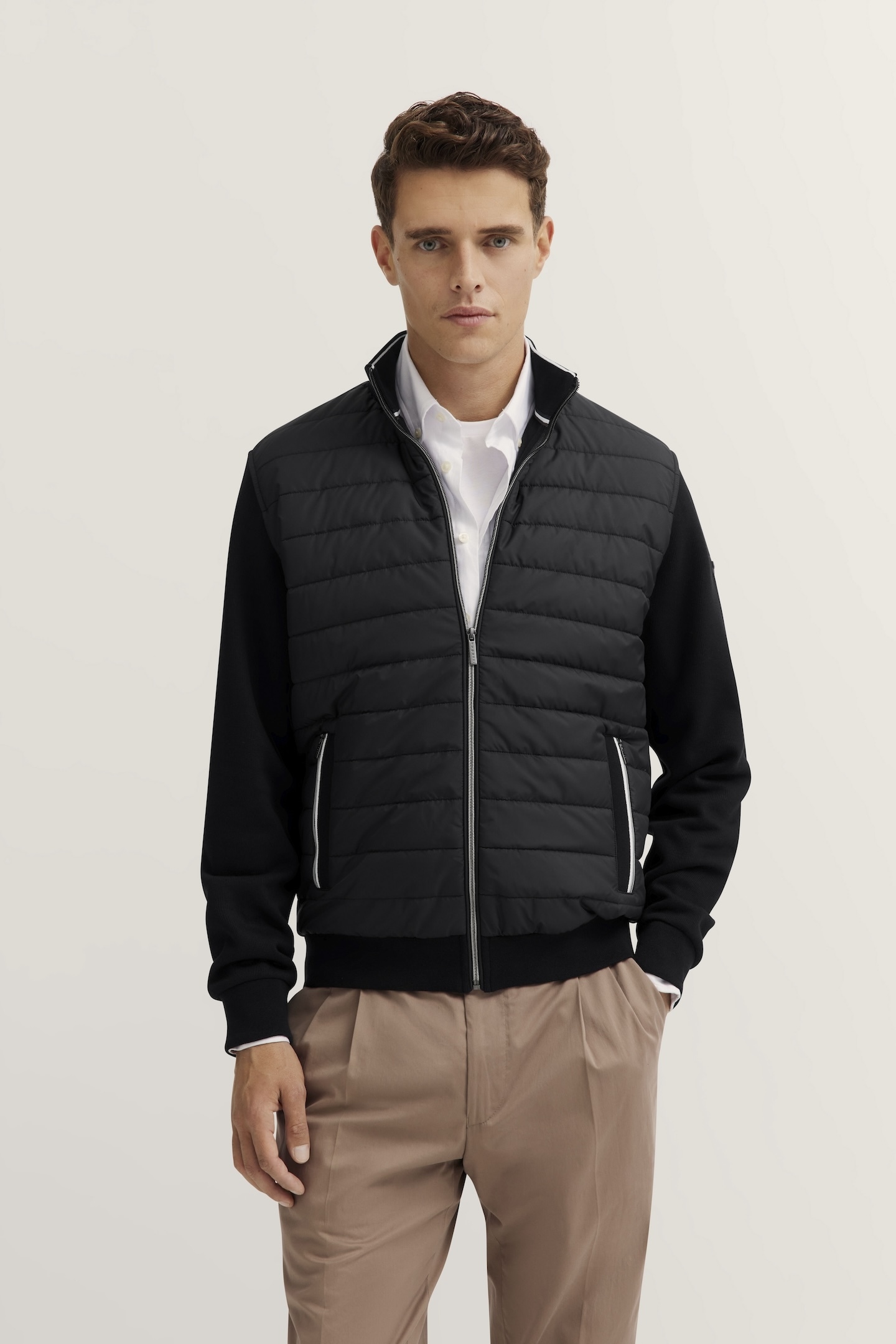 bugatti Veste sweat »Basic Essential« Modern Fit in Stepp-Optik