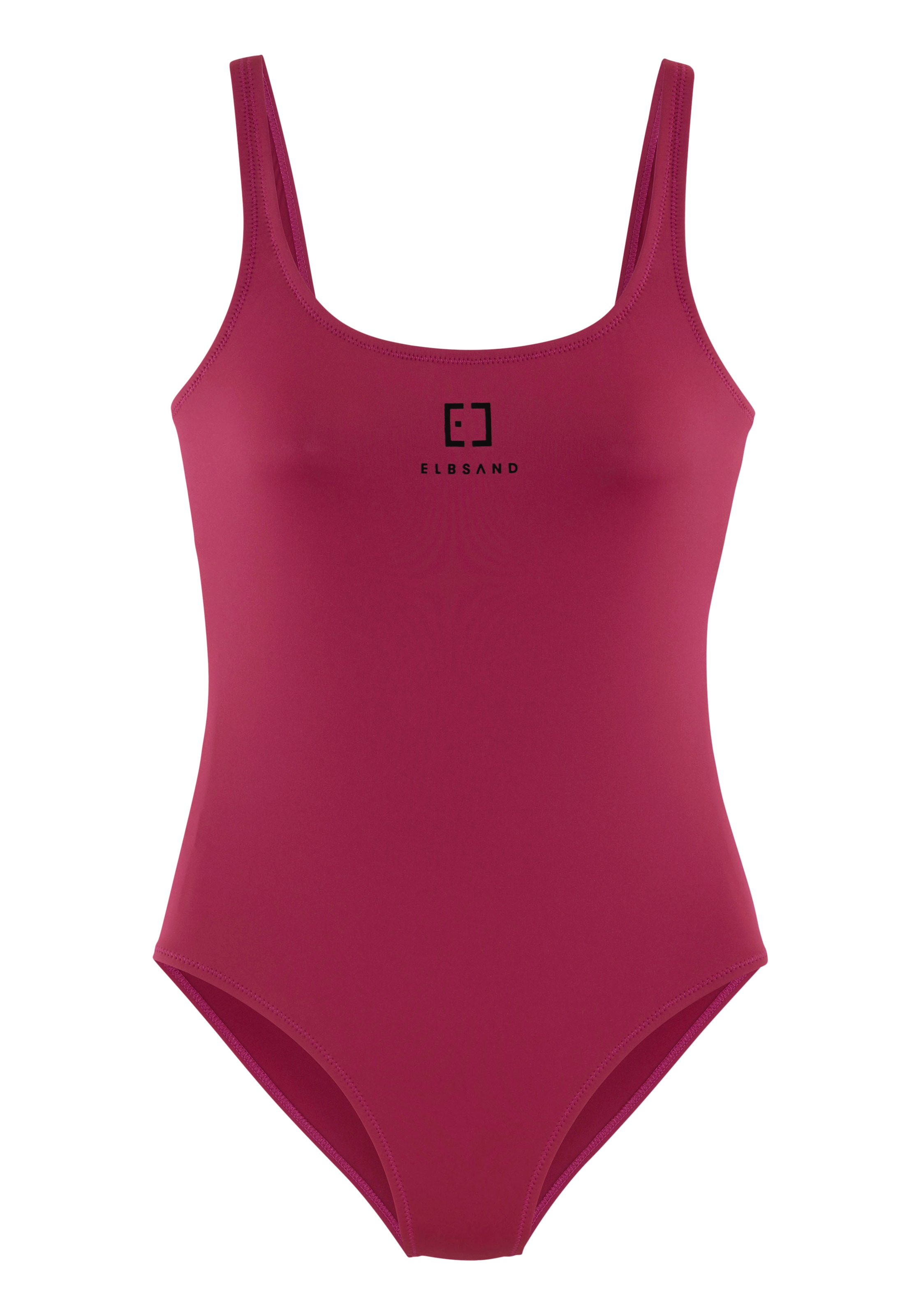 Elbsand Badeanzug mit Markenschriftzügen in Kontrastfarbe