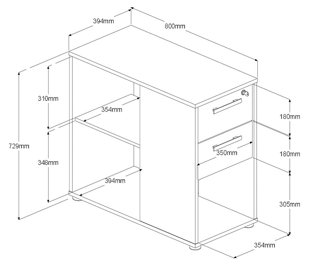Parisot Ensemble de meubles de bureau »Start Up« Set, 3-tlg., 3 tlg. Gesamtarbeitsfläche 189 x 80 cm