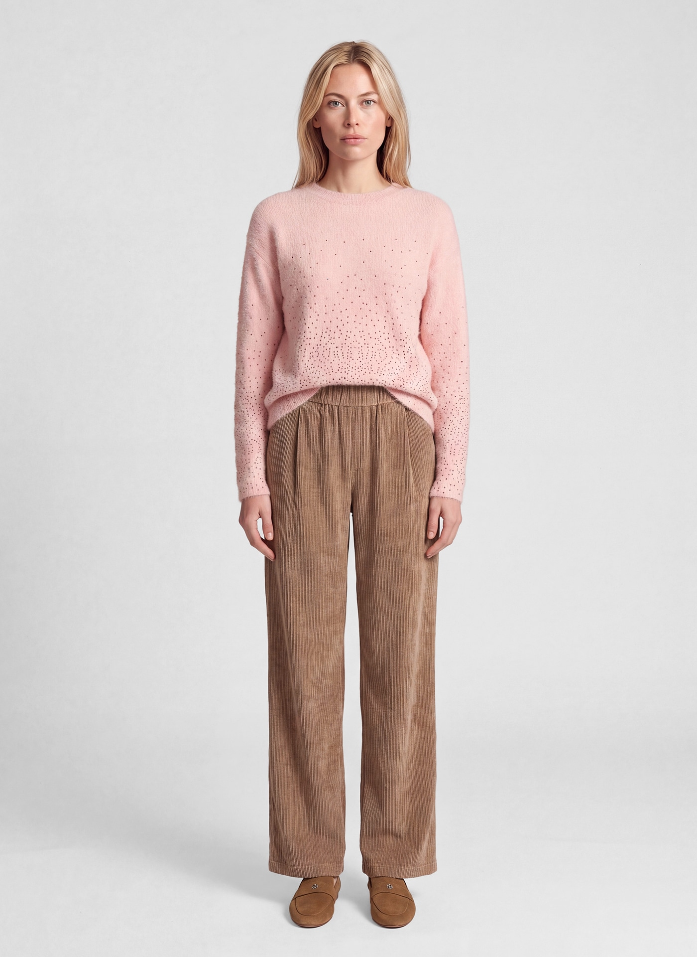 Rabe Pull en tricot mit Glitzersteinen / Woll-Anteil