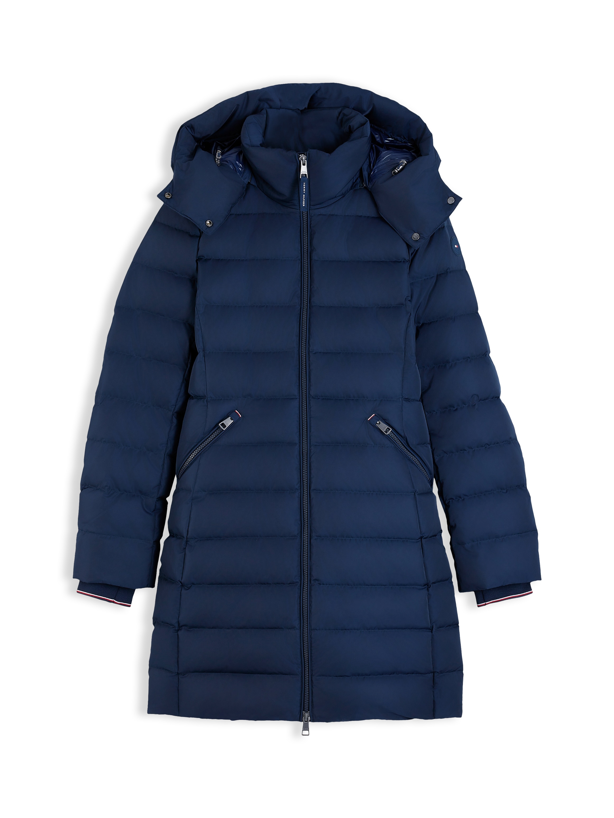 Tommy Hilfiger Steppmantel »DOWN BRANDED FITTED COAT« Kunstfaser, auch in grossen Grössen