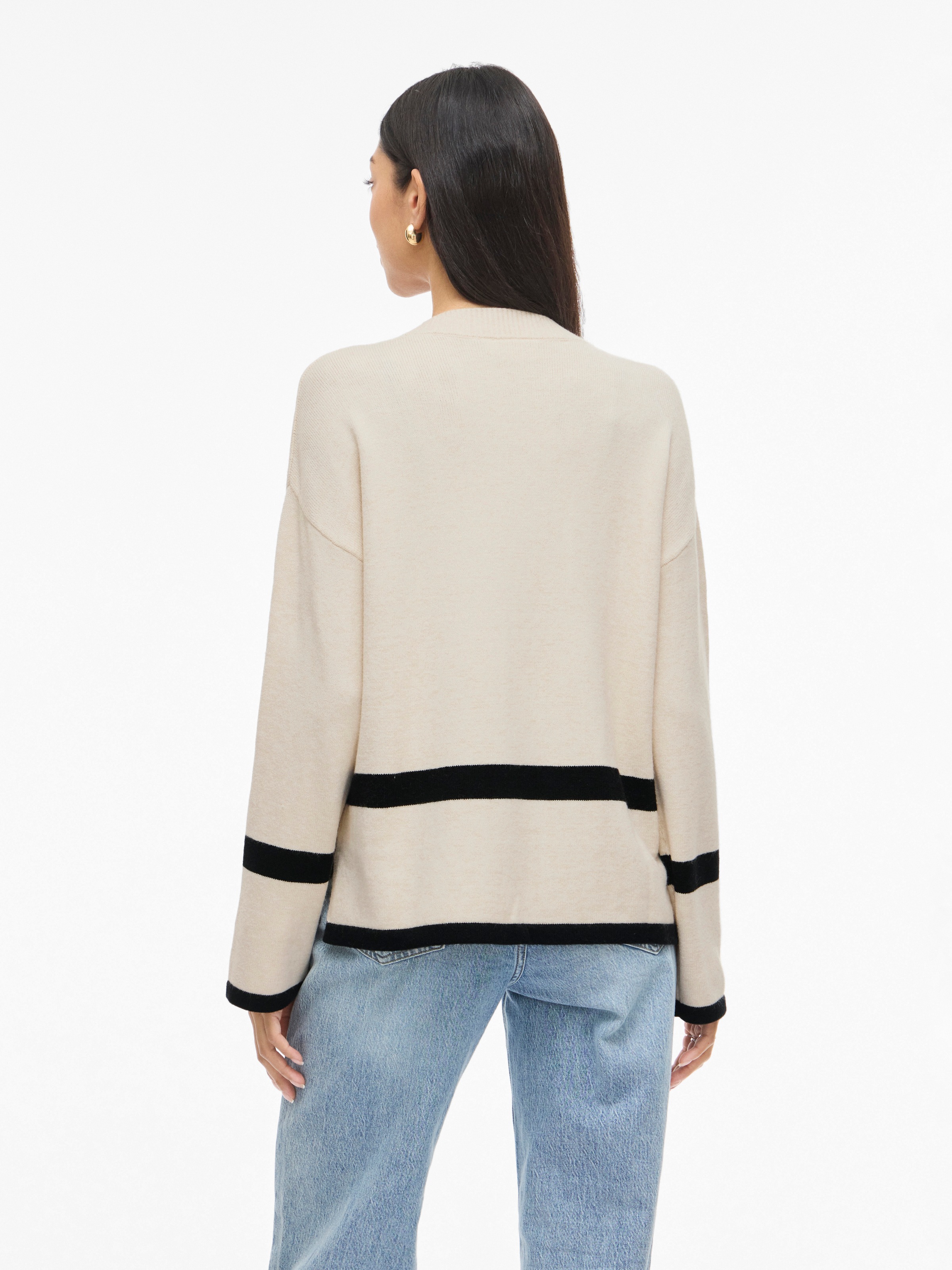 Vila Pull à col rond »VIRIL O-NECK OVERSIZE L/S KNIT TOP- NOOS« Mélange de matériaux, oversize