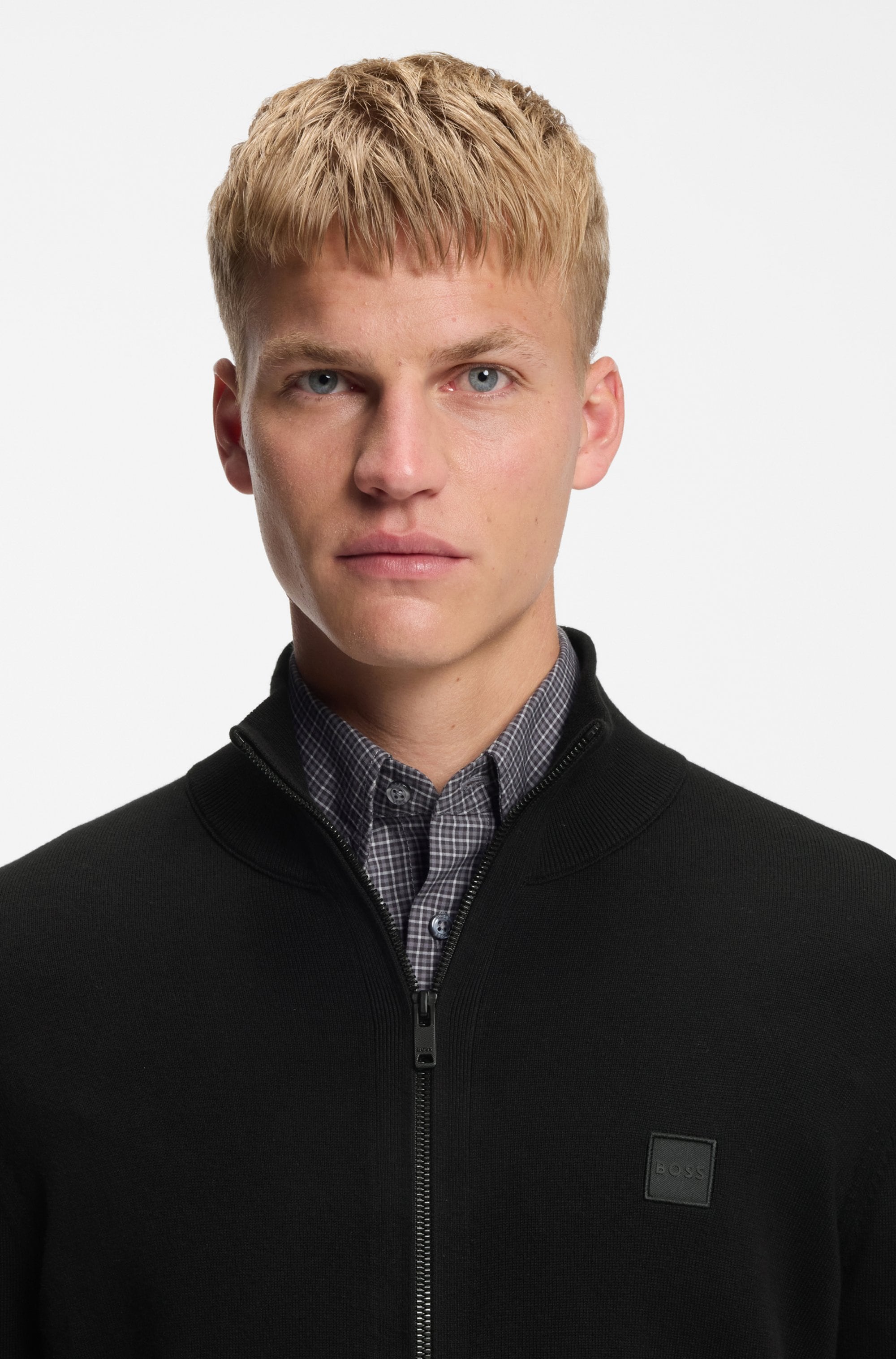 BOSS ORANGE Strickjacke »Kanozip« mit Reissverschluss