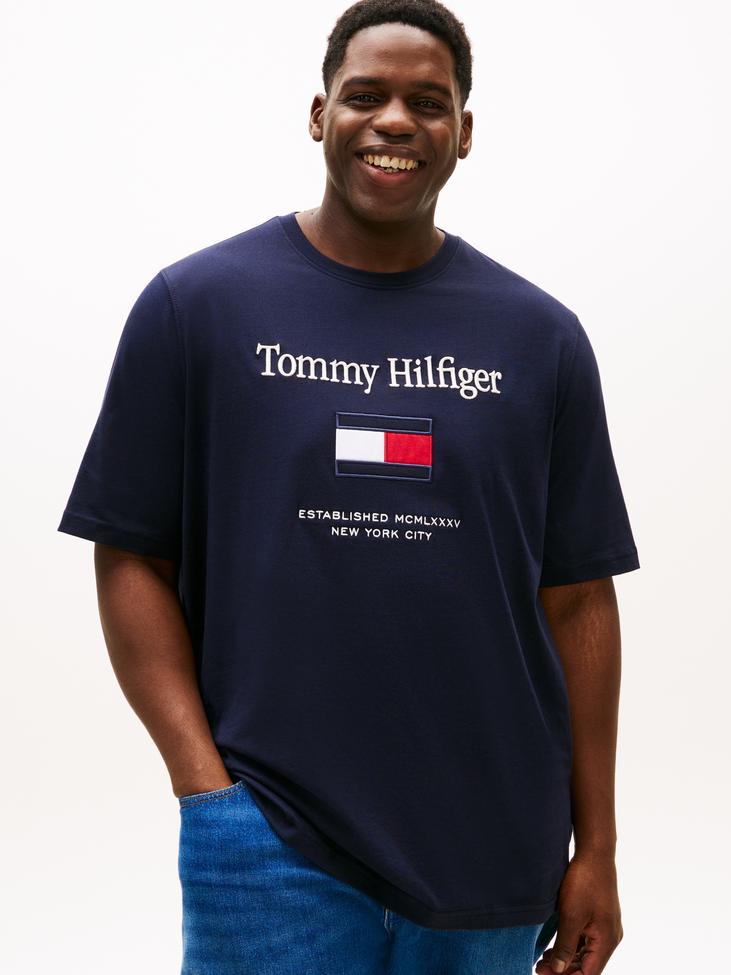 Tommy Hilfiger Big & Tall T-Shirt »BT-TOMMY EMBRO FLAG« Grosse Grössen