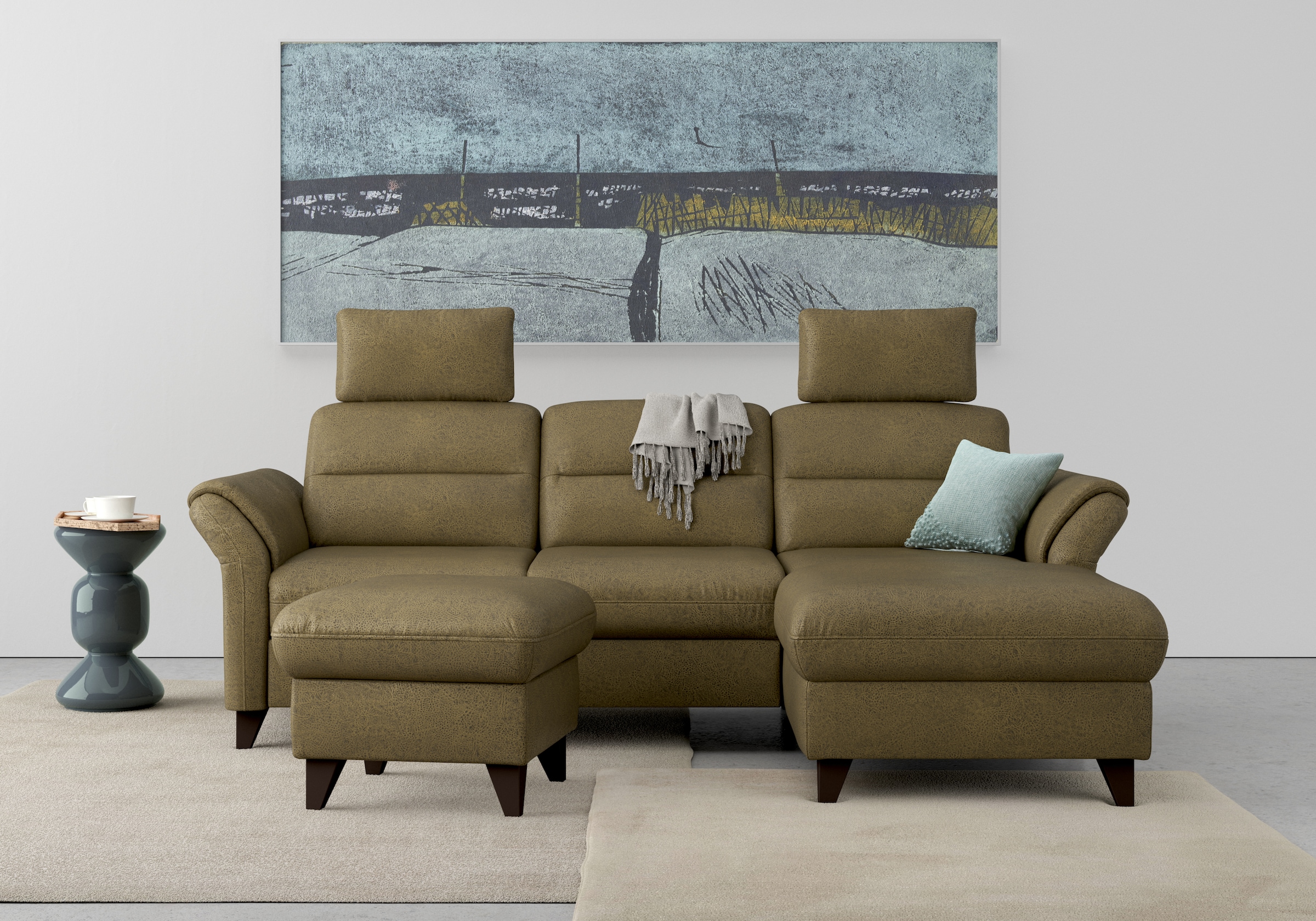 sit&more Ecksofa »Mellum L-Form« Federkern, wahlweise mit Bettfunktion, Bettkasten und Armteilfunktion