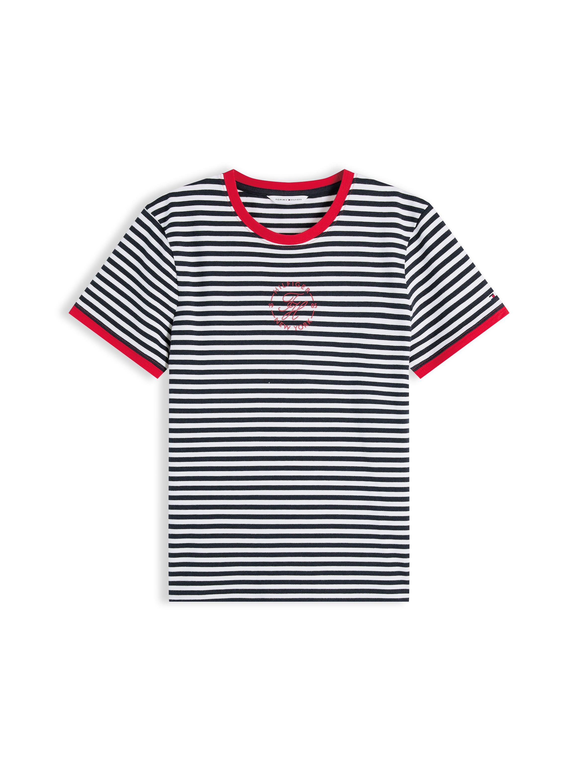 Tommy Hilfiger Kurzarmshirt »TH ROUNDAL REG C-NK SS TEE« mit kontrastfarbenen Bündchen