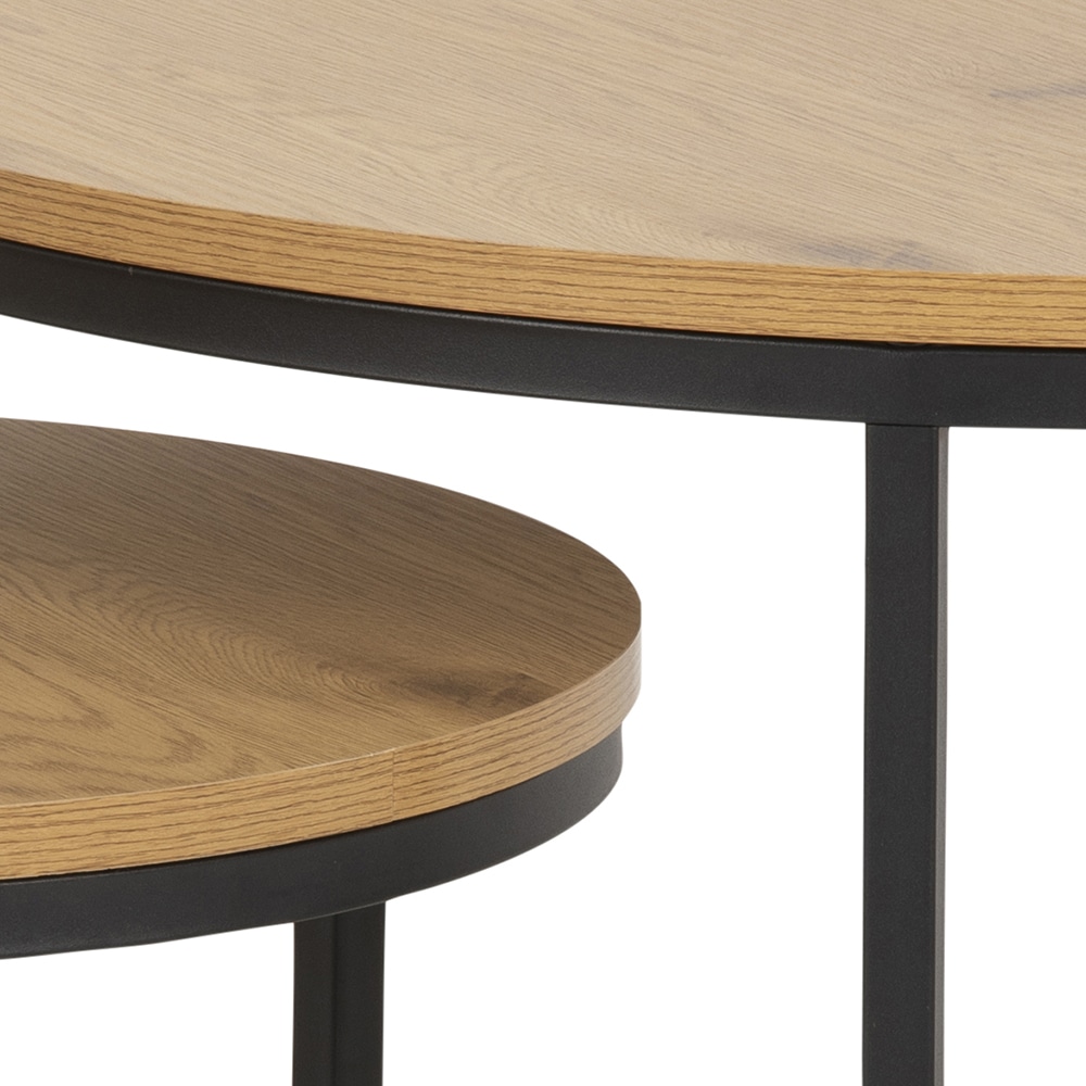 ACTONA GROUP Table basse »Spiro 2er Set, rund – modern & stilvoll kombinieren, zeitloses Design« Table basse, table d’appoint, 2 cuis tlg. OTTOs Choice aspect bois, facile d'entretien & structure métallique robuste