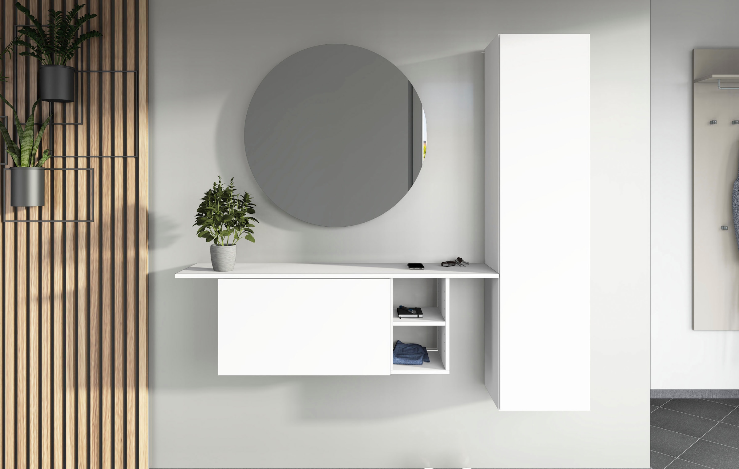 borchardt Möbel Ensemble de vestiaires »Toledo, moderne Garderobe mit Spiegel, Schminktisch mit Regalfächern« Ensemble complet, 