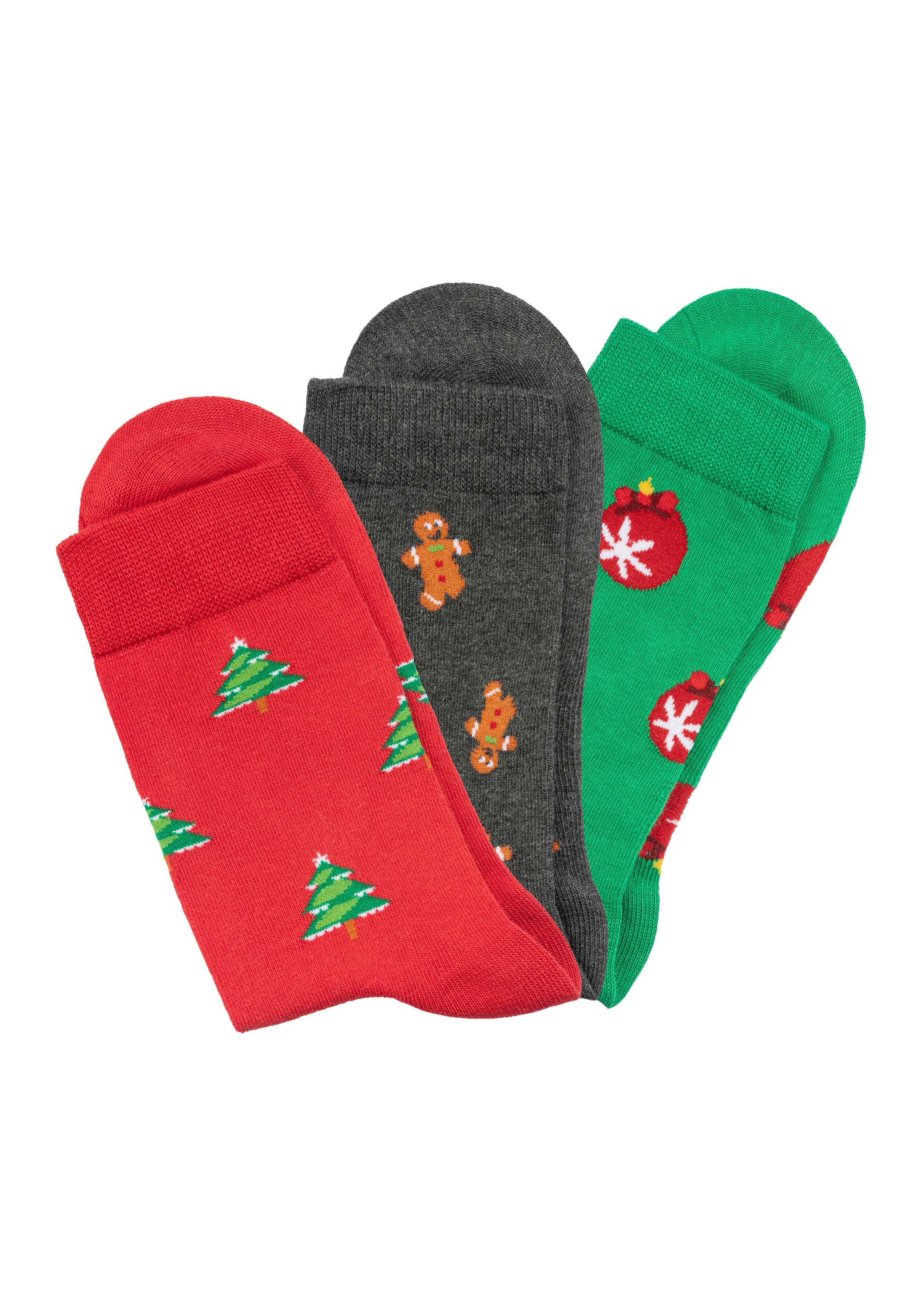 John Devin Socken Packung, 3 Paar tlg. mit unterschiedlichen  Weihnachtsmotiven