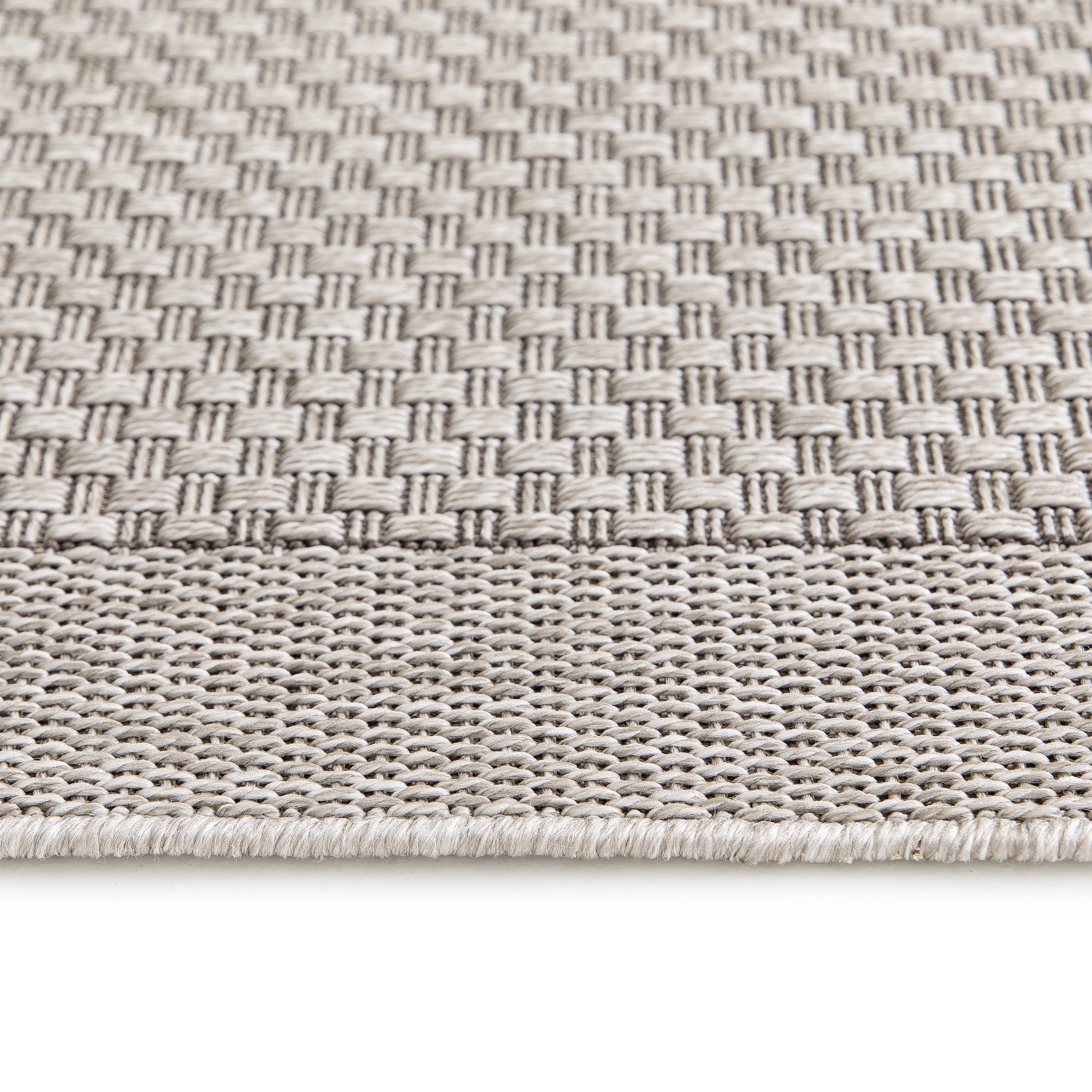 GOODproduct Teppich »Arona, Sisal-Optik mit Bordüre, auch für Balkon und Terrasse« rechteckig 7 mm Höhe In- und Outdoor geeignet, Wetterfest & UV-beständig