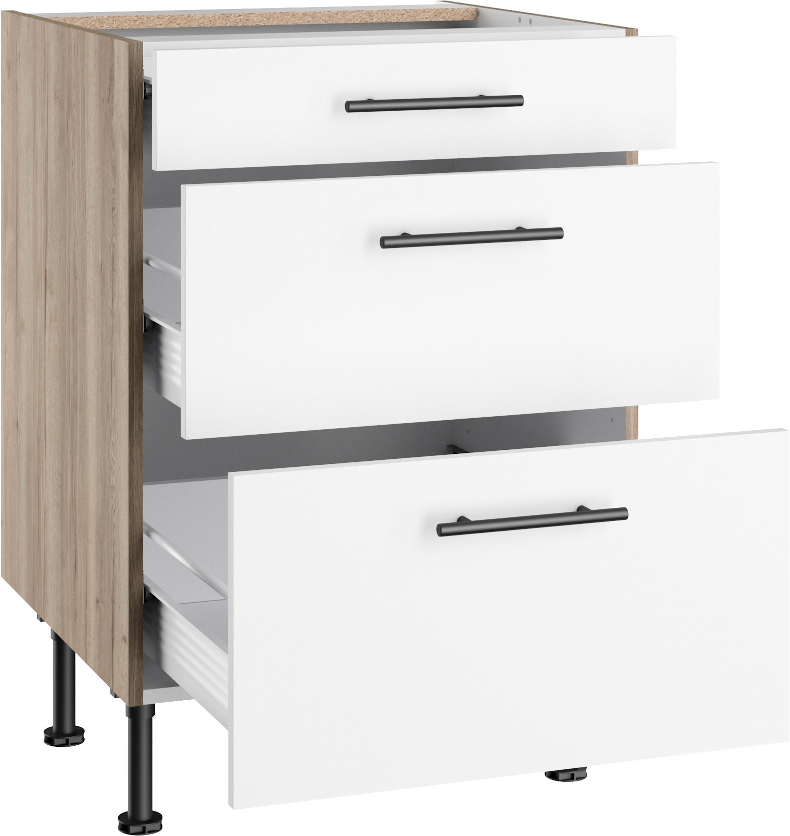 OPTIFIT Unterschrank »Fiona« Breite 60 cm, 1 Schubkasten, 2 Auszüge u. höhenverstellbare Füsse