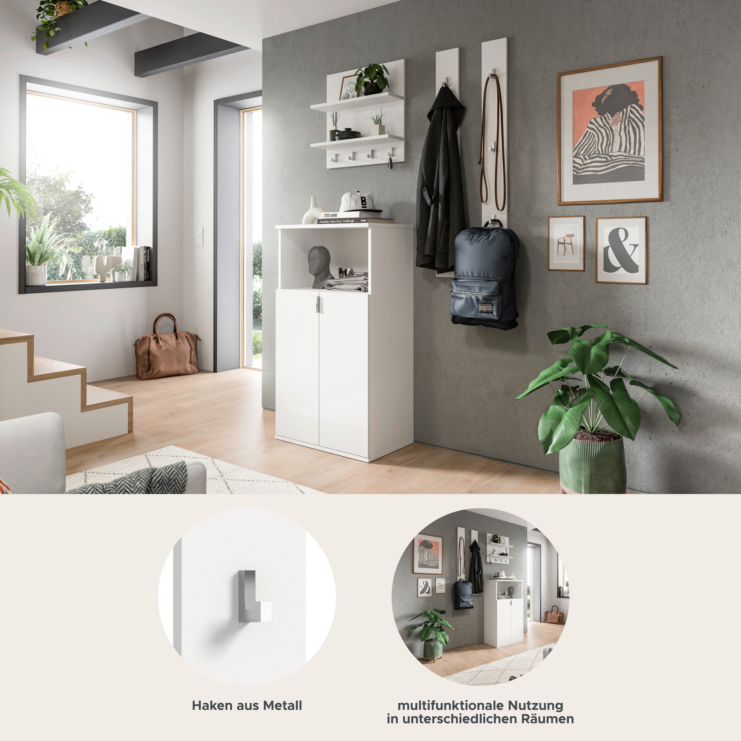 INOSIGN Garderoben-Set »Trondheim, Garderobenset 3-tlg. Breite 111 cm,« 3 Stk. tlg.