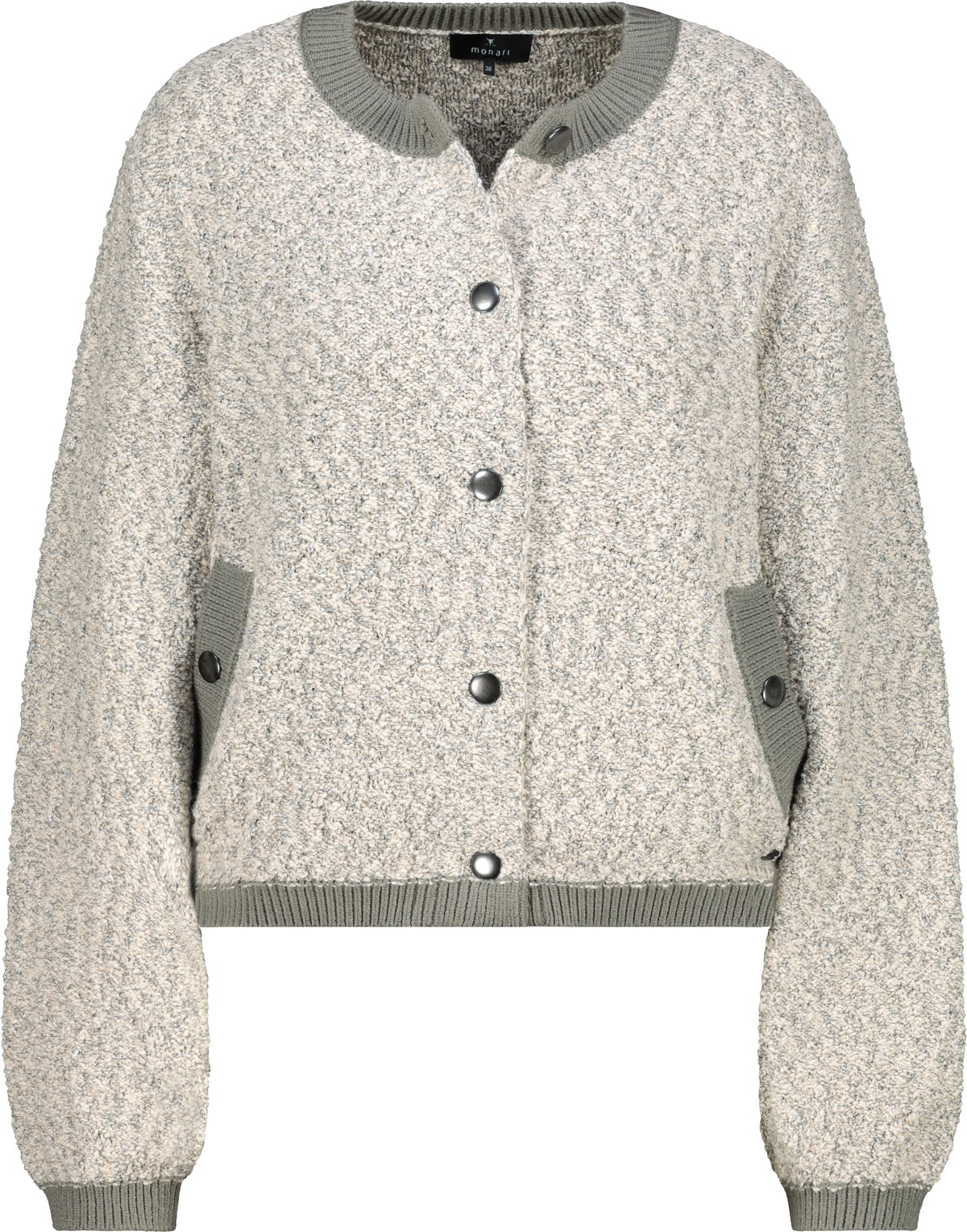 Monari Strickjacke »Jacke Strickjacke Tweed« Regular fit mit Rundhalsausschnitt