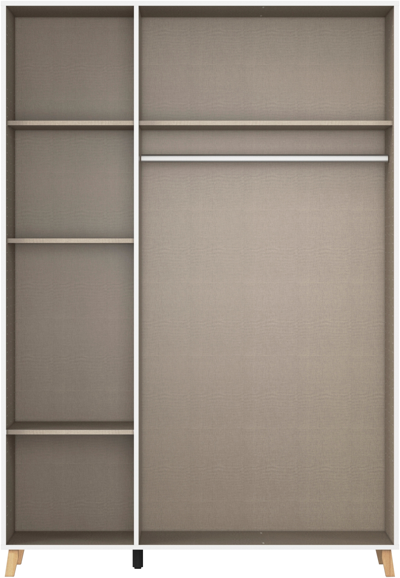 rauch Drehtürenschrank »Kleiderschrank Schrank Garderobe SHINJO Breiten 93/140/187 cm« in 3 verschiedenen Ausstattungen BASIC/CLASSIC/PREMIUM,  Griffe und Füsse aus Massivholz, viel Stauraum MADE IN GERMANY