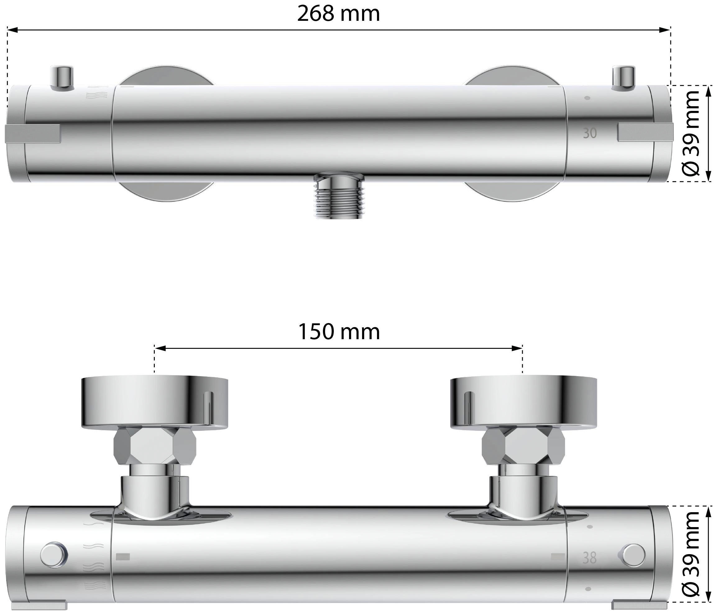 Eisl Robinetterie de douche »CLAUDIO« avec thermostat, mitigeur douche, thermostat de douche