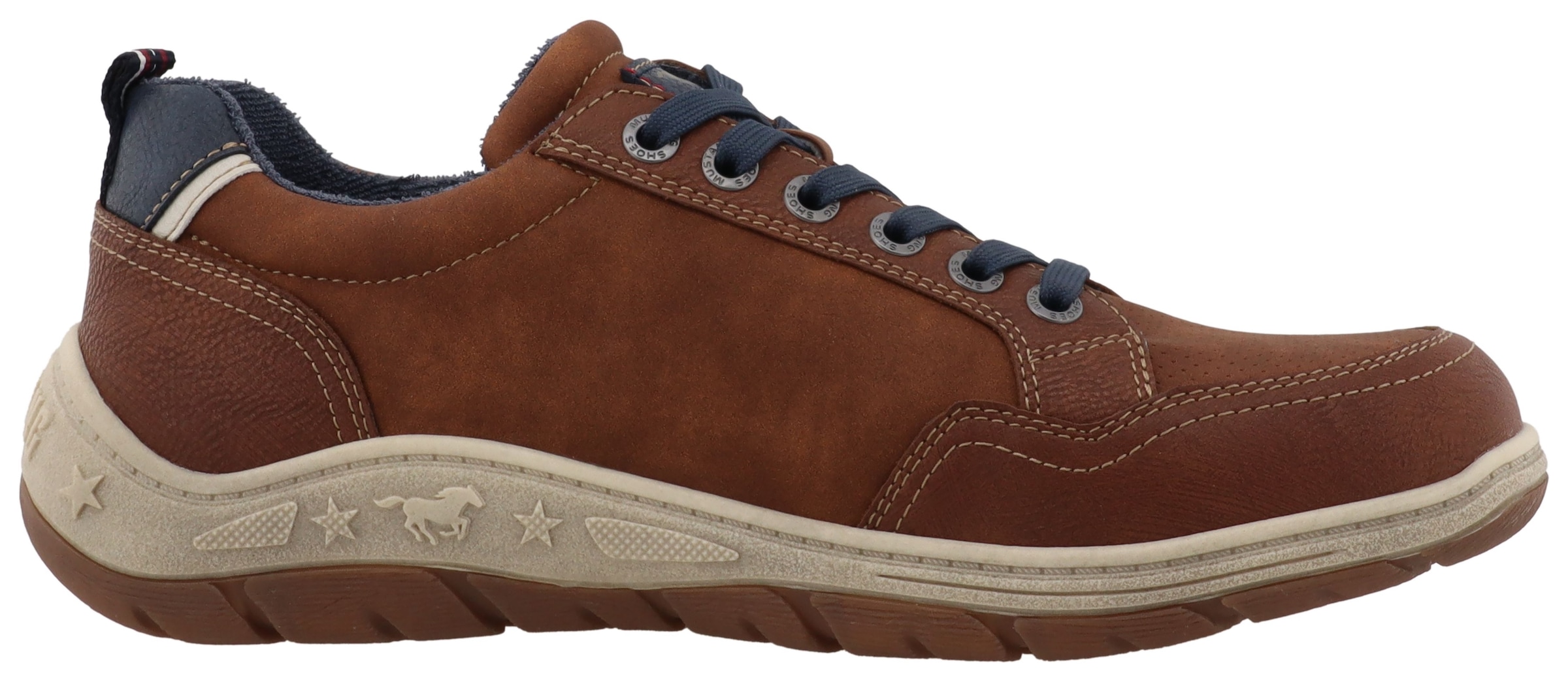 Mustang Shoes Sneakers »Benedetto«  chaussure de loisir, chaussure basse, à lacets avec fermeture éclair latérale