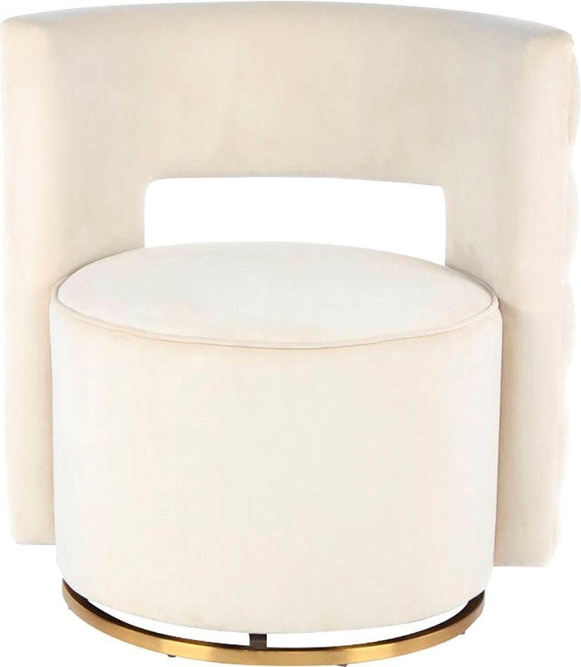 Kayoom »Drehsessel Beverly 125, drehbar, Gestell aus Eisen,samtige Oberfläch« 1 cuis tlg. rond, glamour, dos matelassé, fauteuil pivotant arrondi