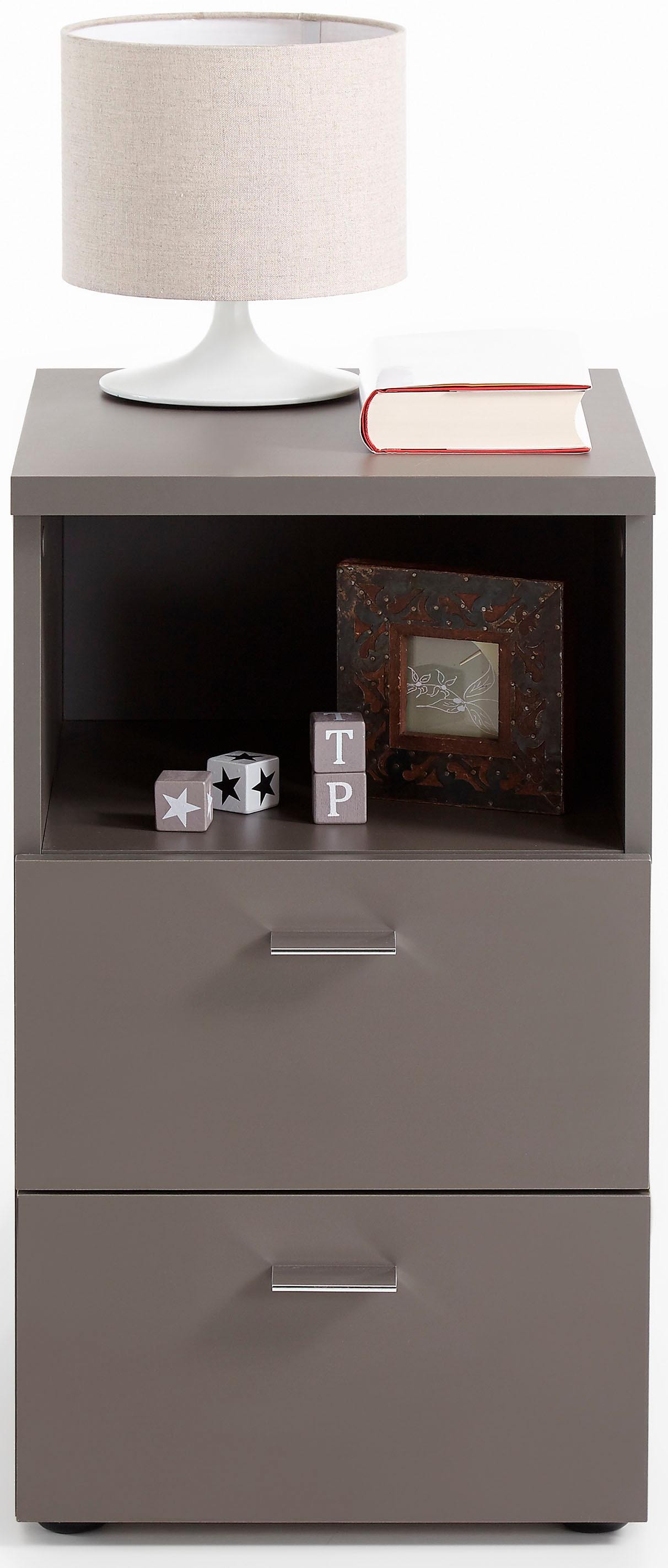 FMD Console de nuit »Suva« Nachttisch m. 2 Schubkästen und offenem Fach, 60 cm hoch, 35 cm breit