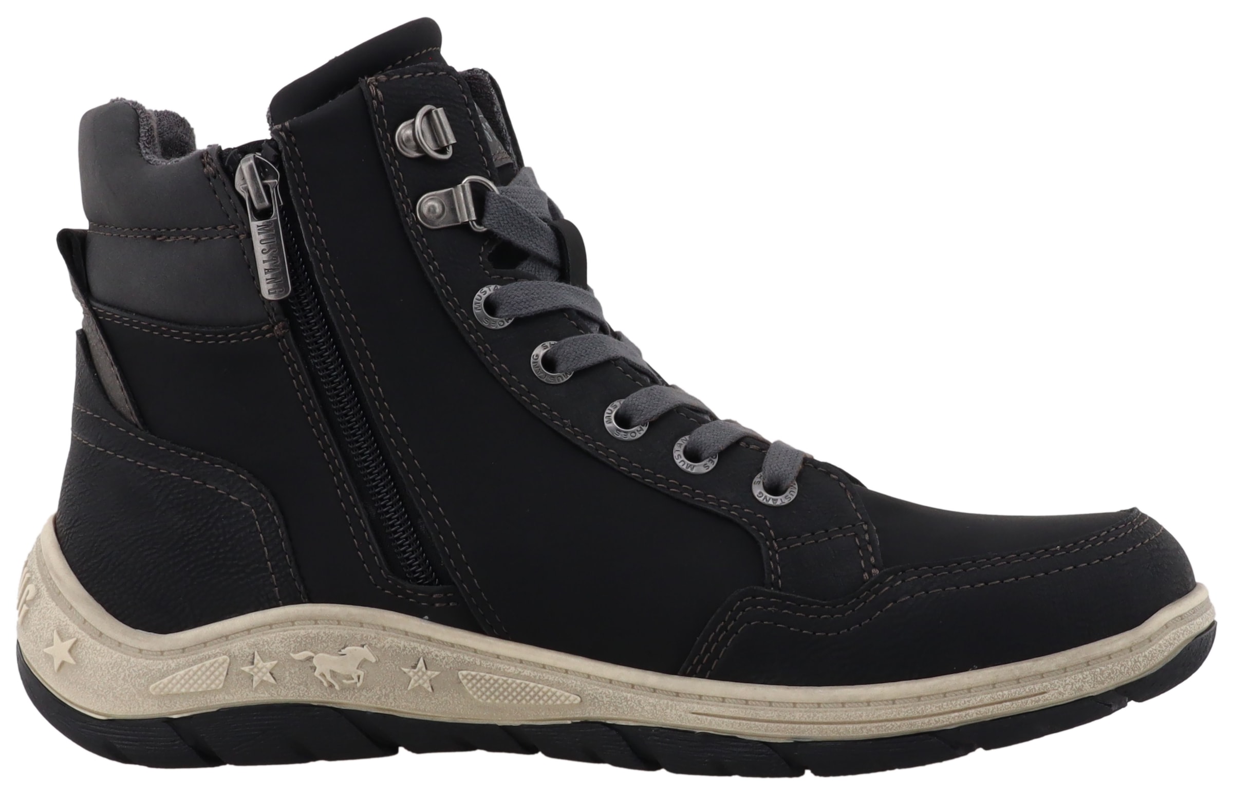Mustang Shoes Bottines à lacets »Benedetto«  baskets montantes, bottines à lacets avec fermeture éclair
