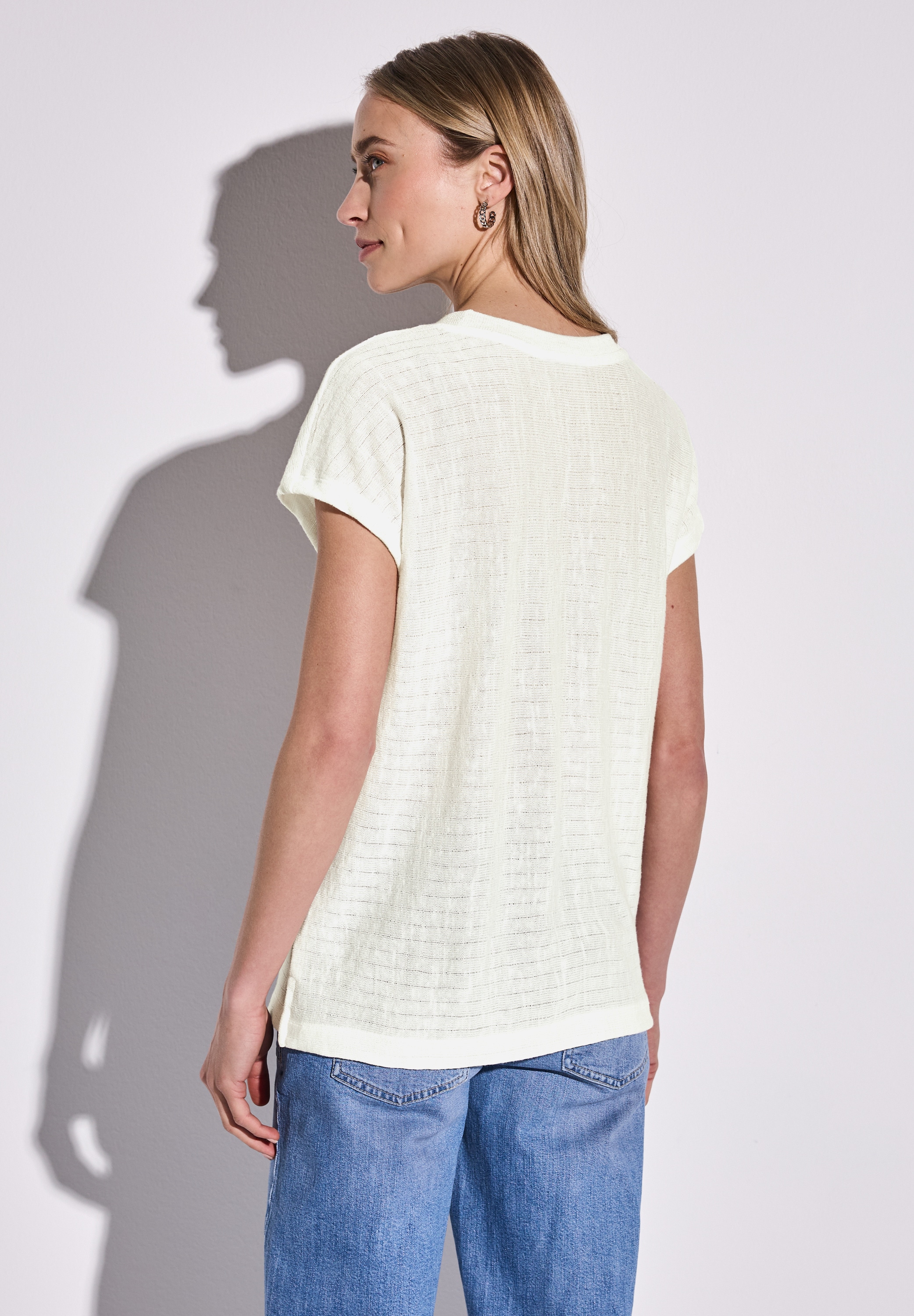 STREET ONE T-Shirt mit Streifenstruktur