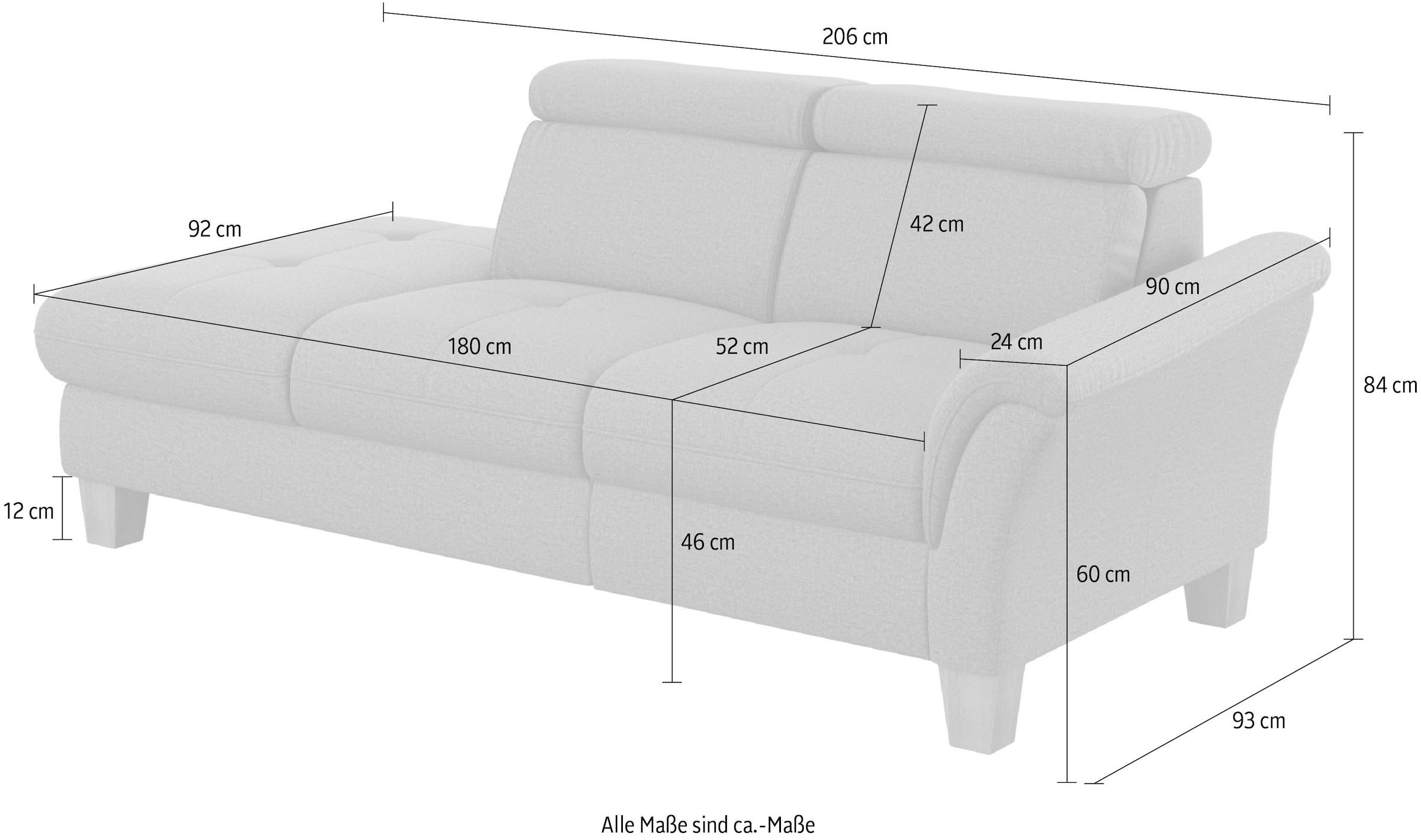 Home affaire Recamiere »Lindgren« wahlweise motorische TV-Funktion, Bettkasten und Kopfteilverstellung