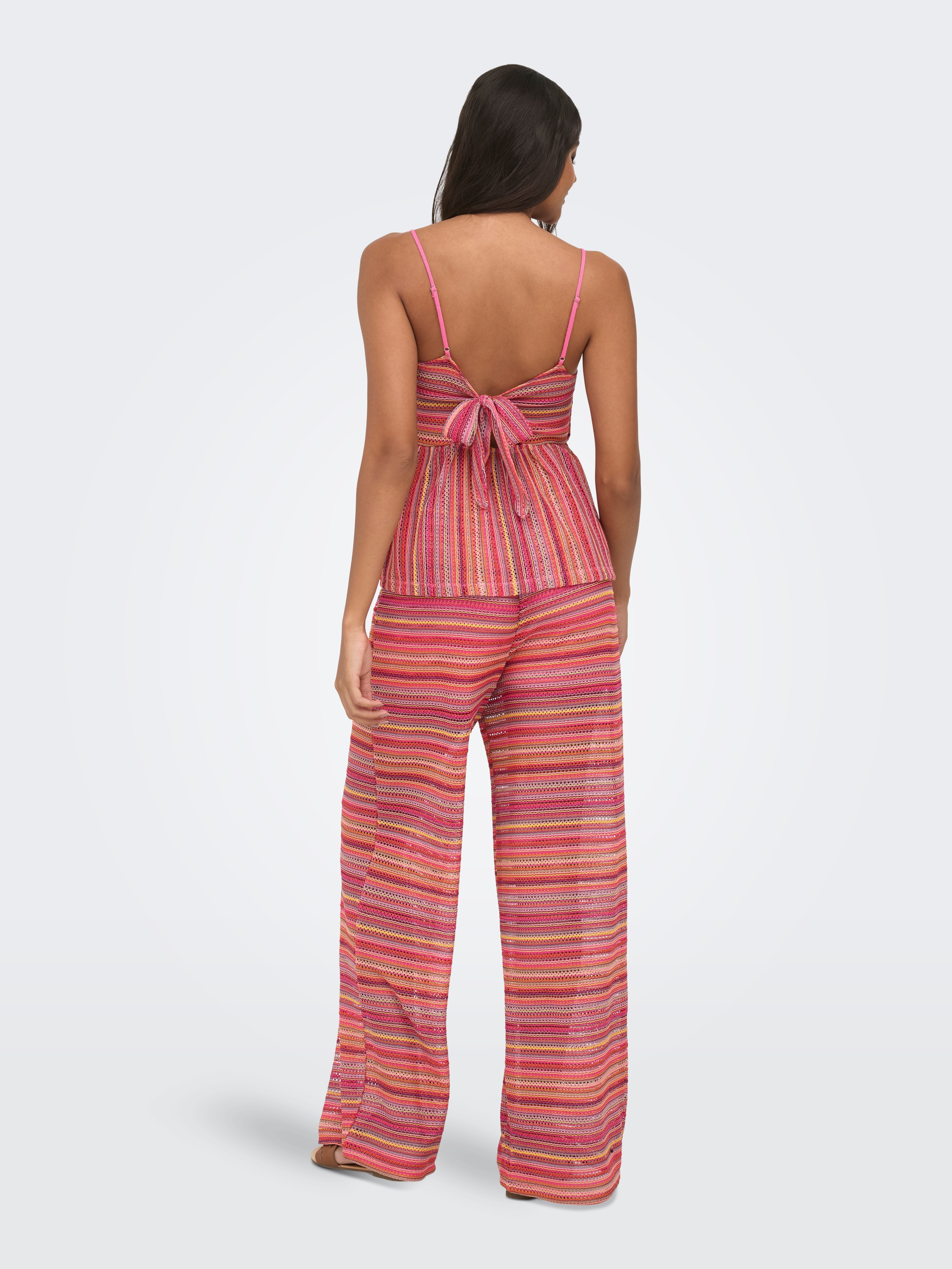 ONLY Pantalon à enfiler »ONLSANDY WIDE TIE STRING PANTS JRS«  mélange de matériaux, coupe régulière