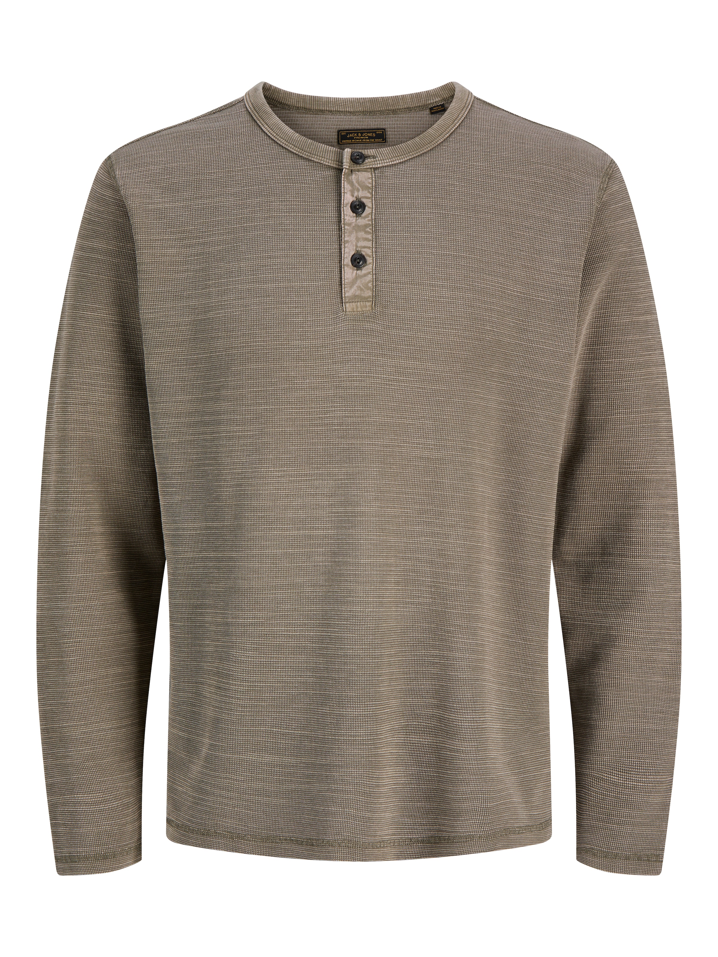 Jack & Jones PlusSize Langarmshirt »JPRBLUAARON LS HENLEY TEE PLS« Baumwollmischung, regular fit