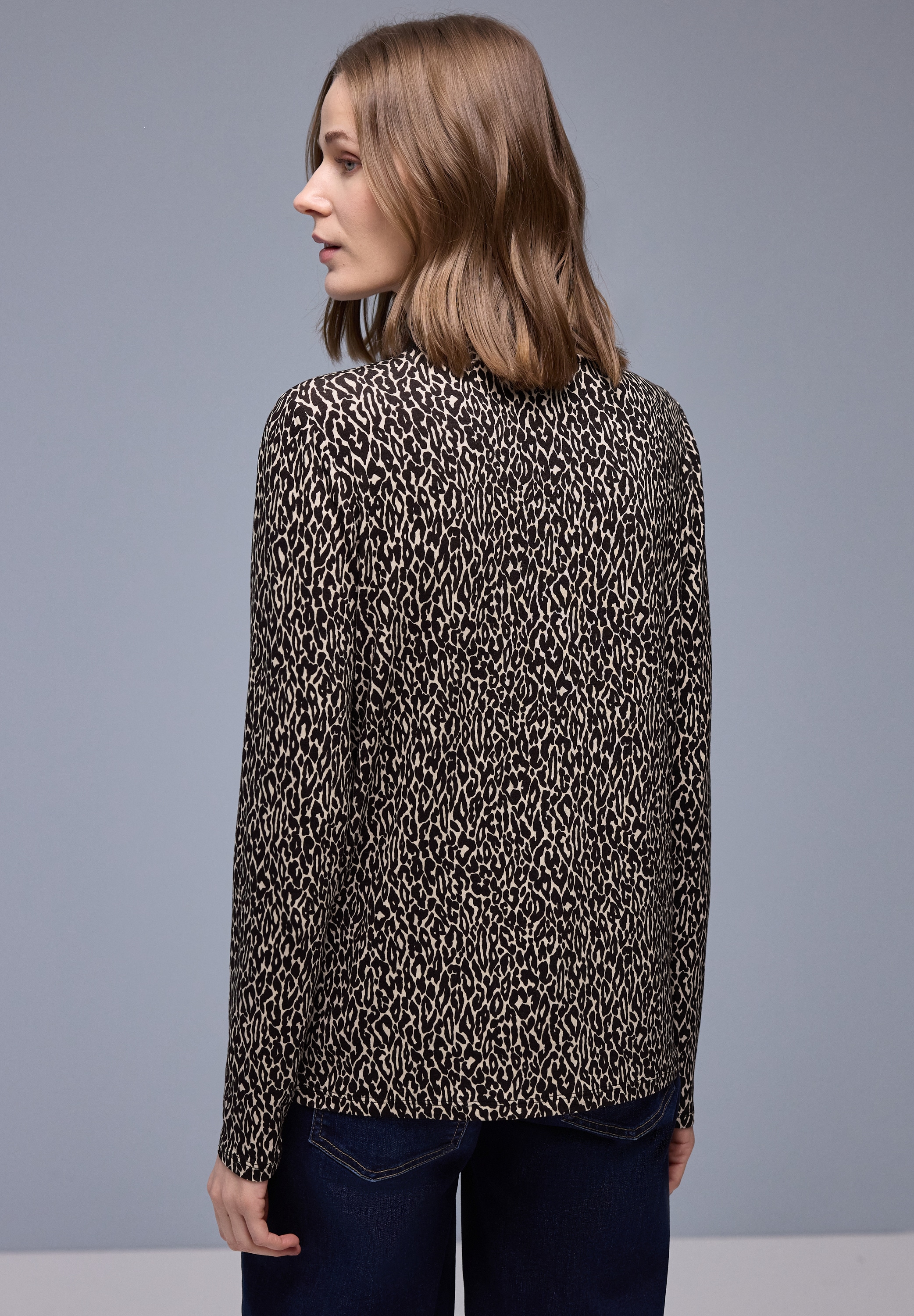 STREET ONE Langarmshirt mit Leo-Animal-Print
