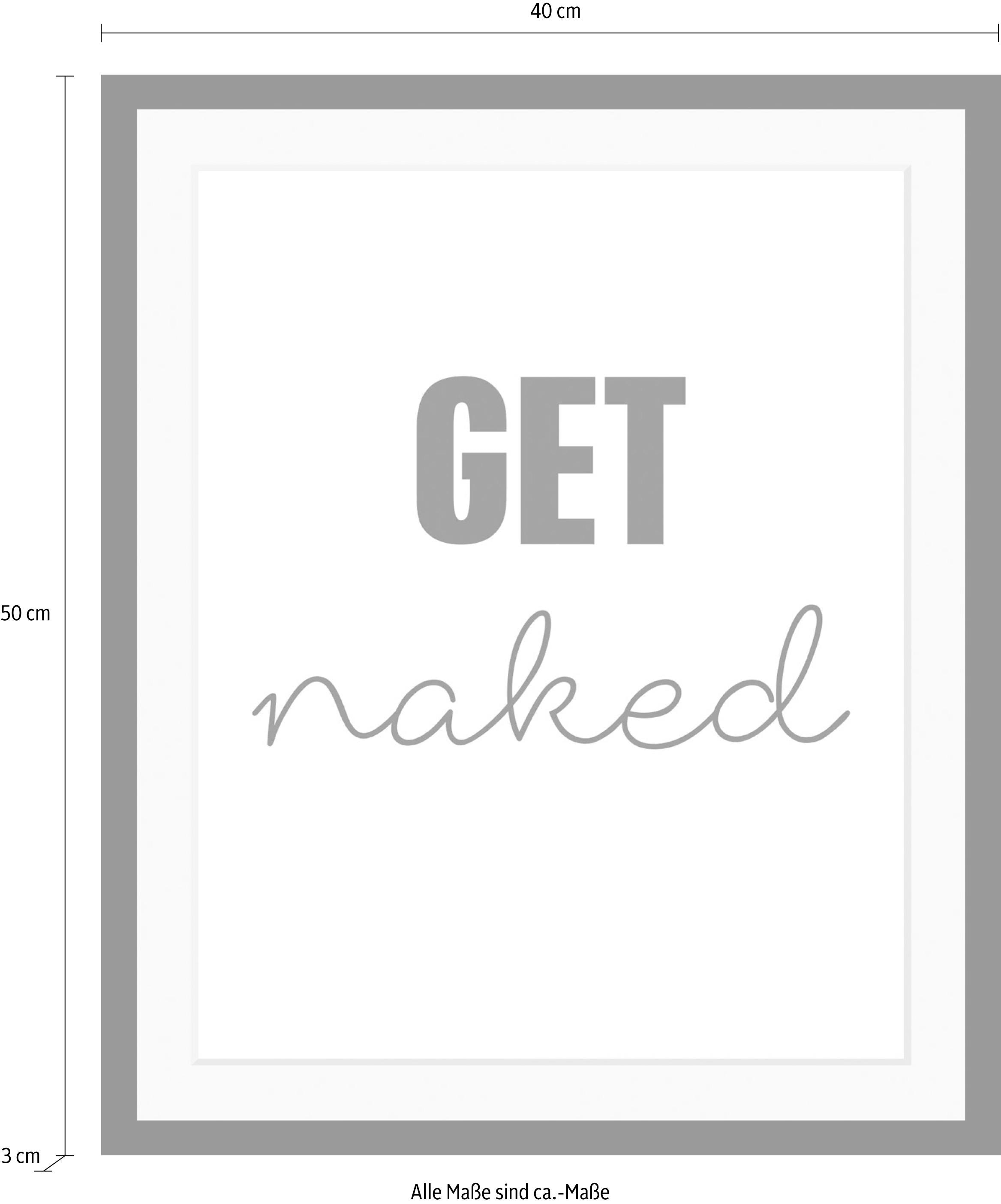 queence Image »get naked« HD Premium Poster-Druck inkl. Holzrahmen