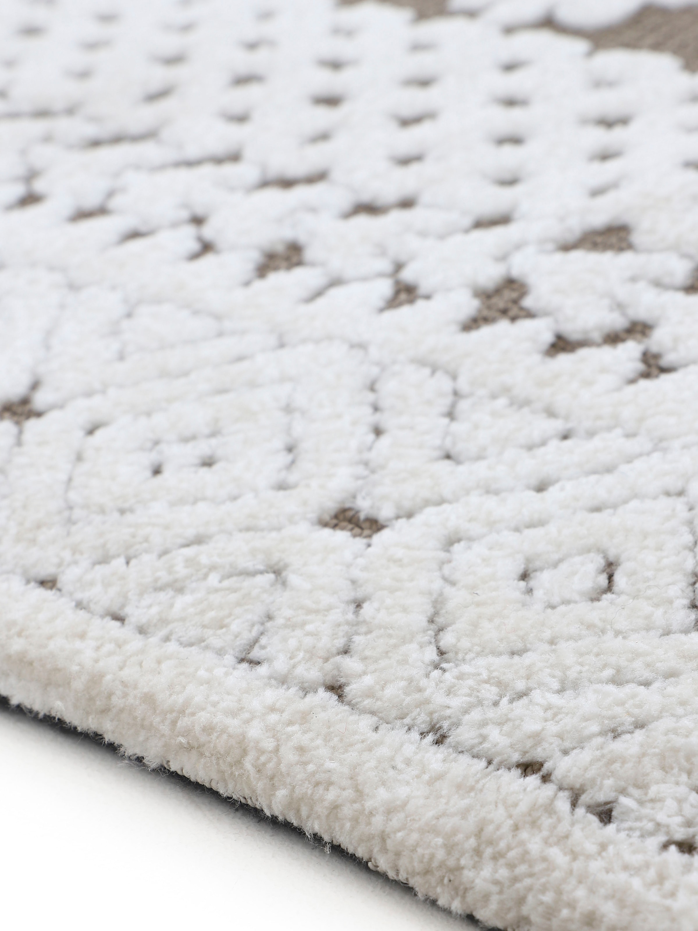 carpetfine Tapis »Holly 1« Rectangulaire 12 mm Höhe Blumen Motiv, Hoch-Tief Struktur, Wohnzimmer