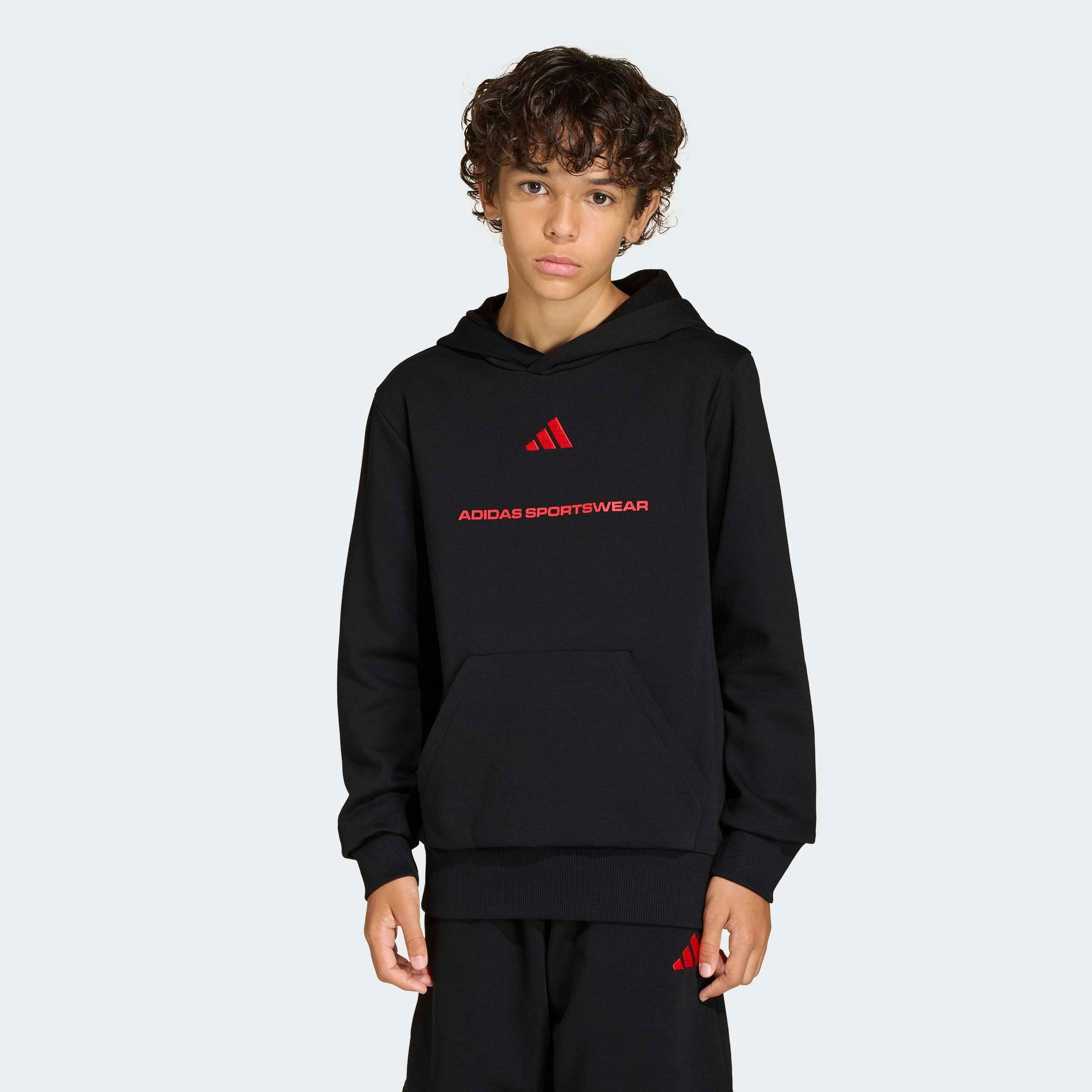 adidas Sportswear Kapuzensweatshirt »ADIDAS SLOGAN FLEECE-HOODIE«, mit Kängurutasche, sportlicher Stil, aus weichem Fleece
